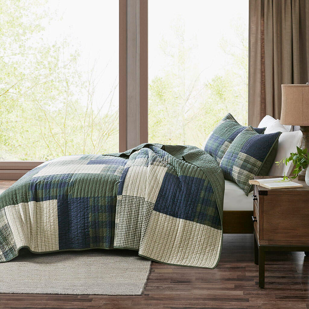 Mill Creek King/California King Oversized Quilt Set, Green, large