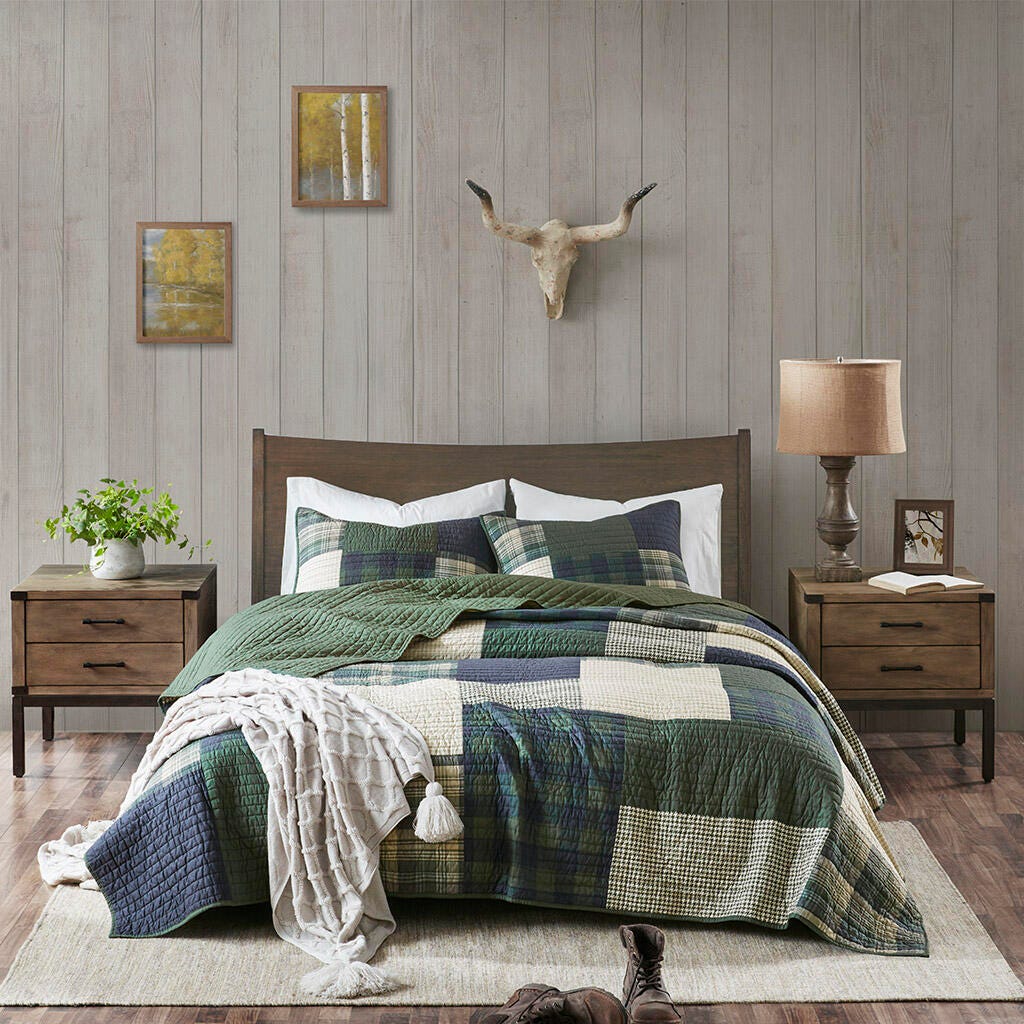 Mill Creek Full/Queen Oversized Quilt Set, Green, large