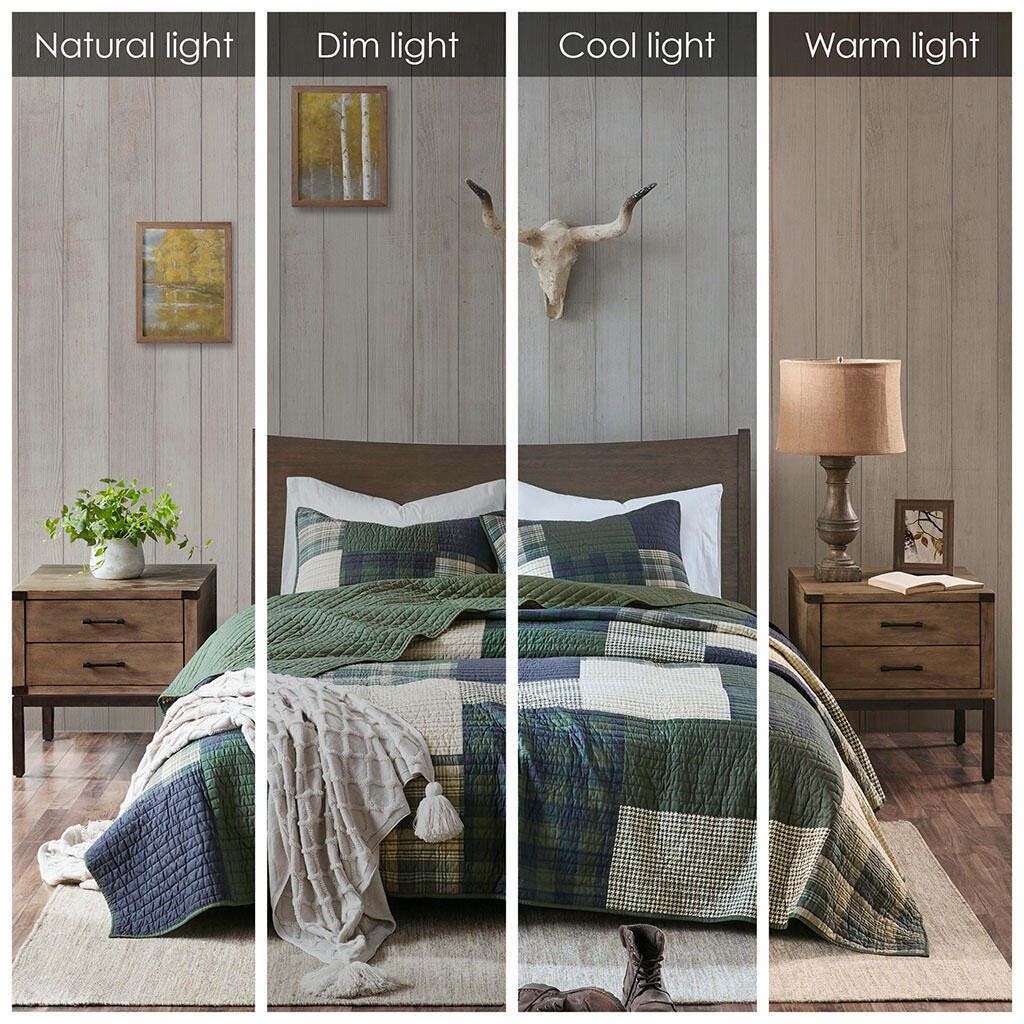 Mill Creek Full/Queen Oversized Quilt Set, Green, large