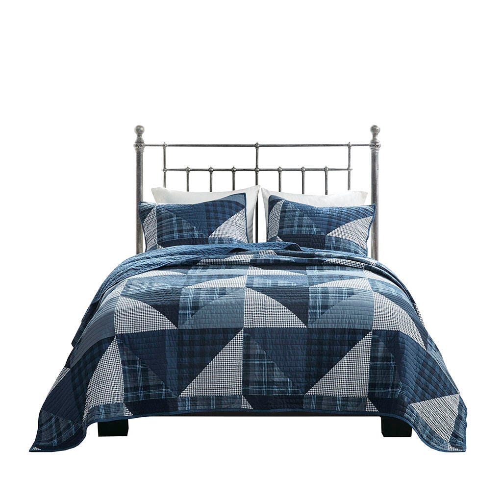 Olsen Full/Queen Olsen 3 Piece Oversized Quilt Set, Blue, rollover