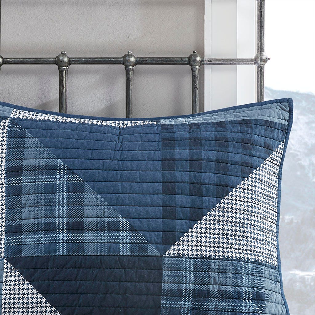 Olsen Full/Queen Olsen 3 Piece Oversized Quilt Set, Blue, large