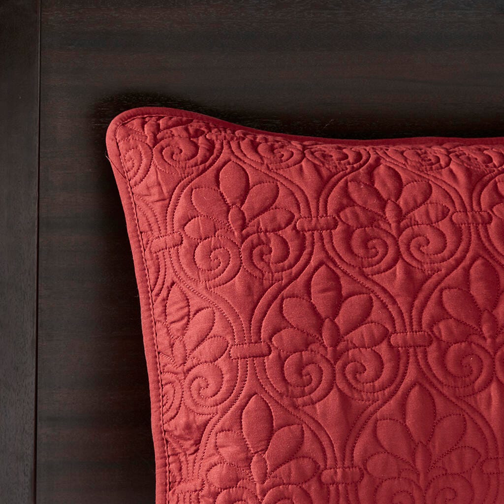 Quebec King Reversible Bedspread Set, Red, large