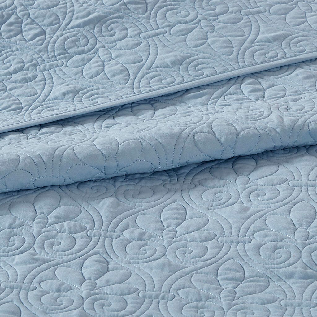 Quebec King Reversible Bedspread Set, Blue, large