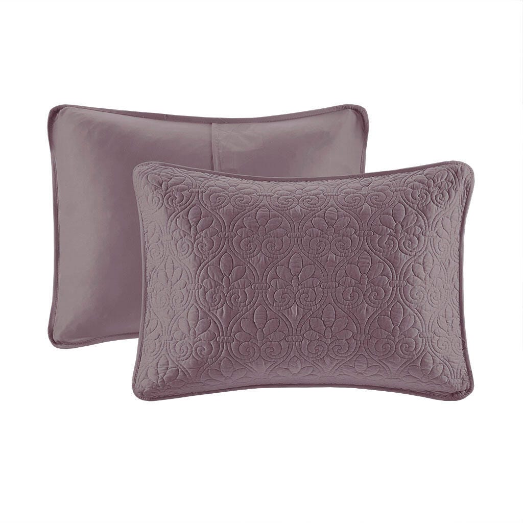 Quebec Queen Reversible Bedspread Set, Purple, large