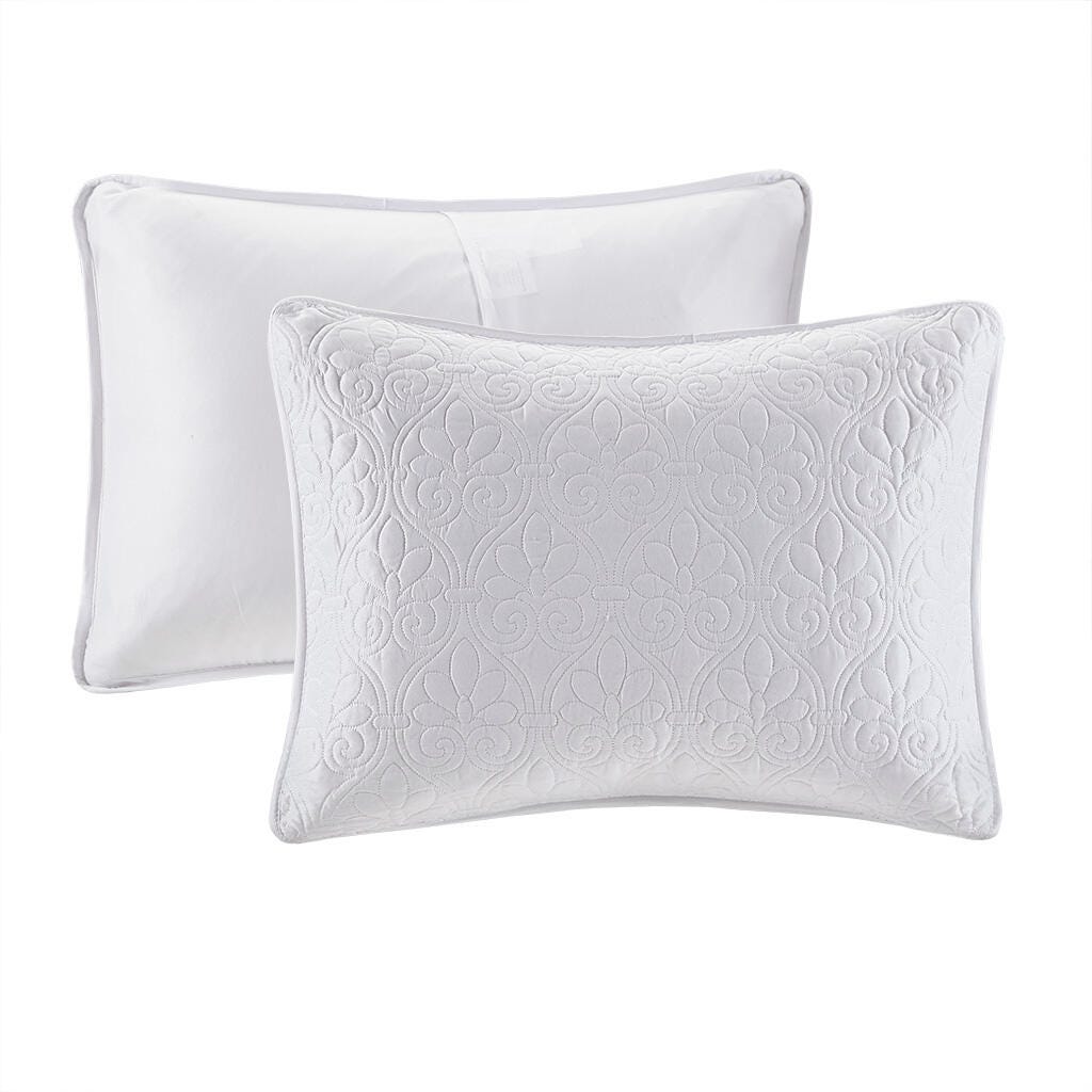 Quebec King/California King Reversible Quilt Set, White, large
