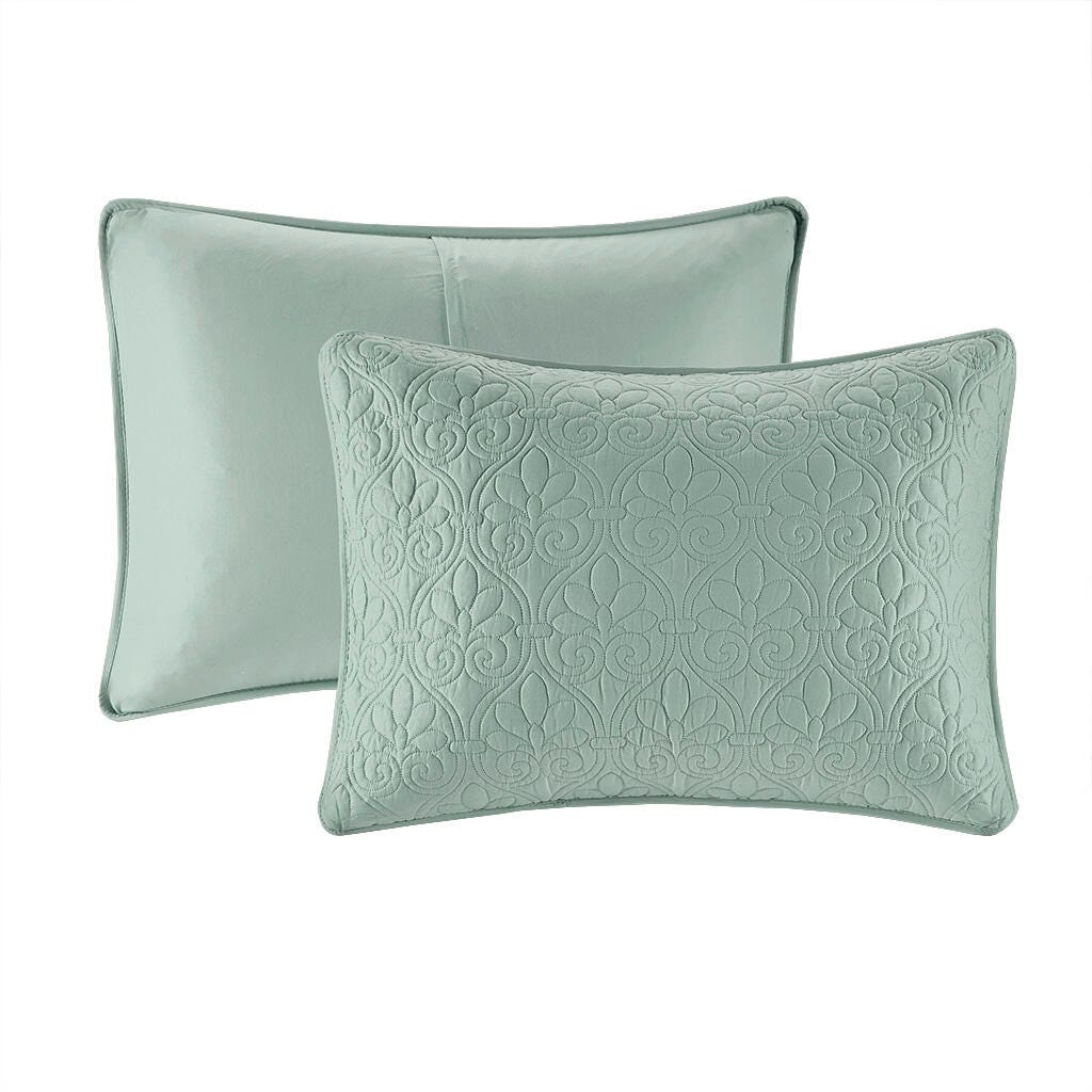 Quebec Full/Queen Reversible Quilt Set, Seafoam, large