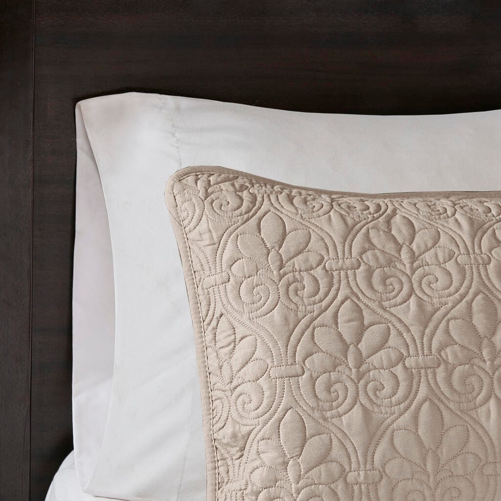 Quebec Twin/Twin XL Reversible Quilt Set, Khaki, large
