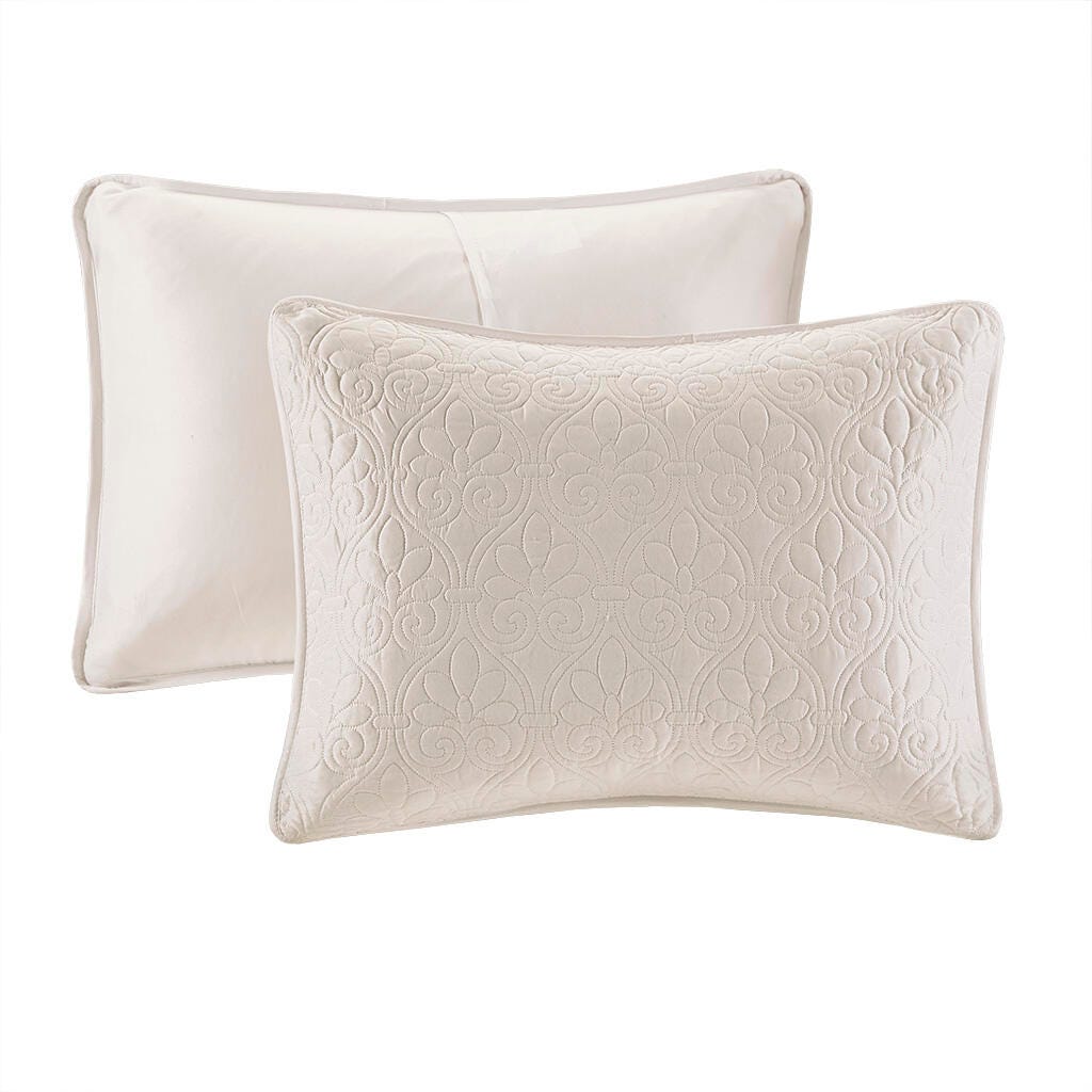 Quebec Twin/Twin XL Reversible Quilt Set, Cream, large