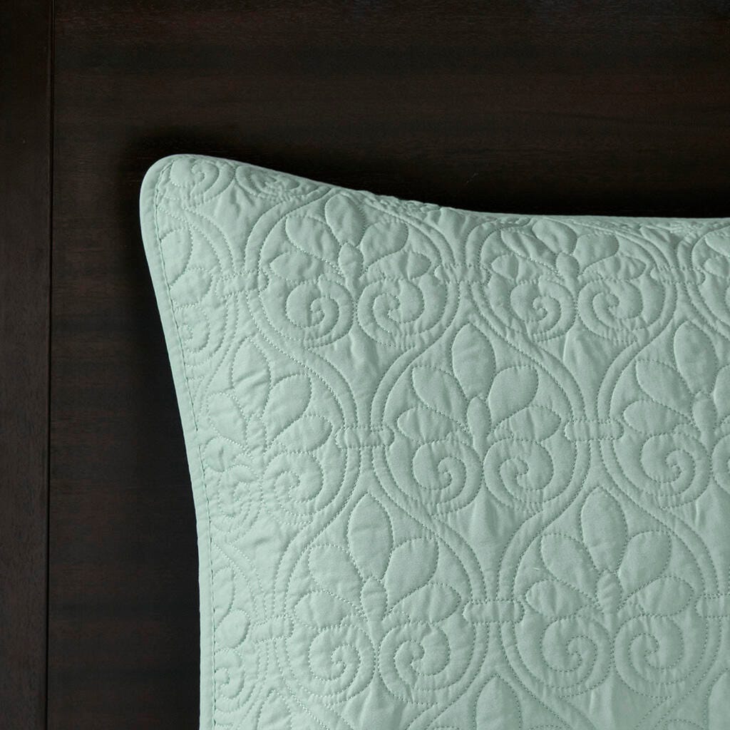 Quebec Queen Reversible Bedspread Set, Seafoam, large