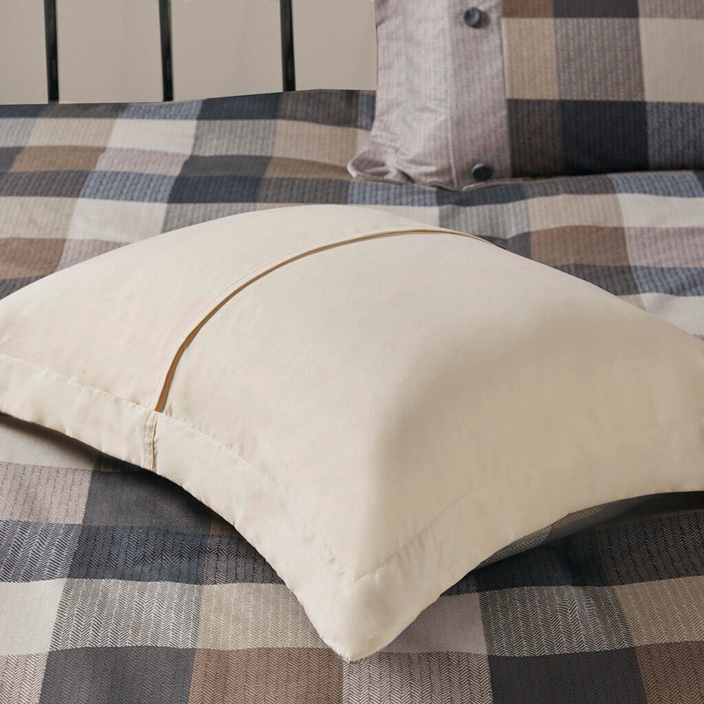 Ridge King 7 Piece Herringbone Comforter Set, Neutral, large