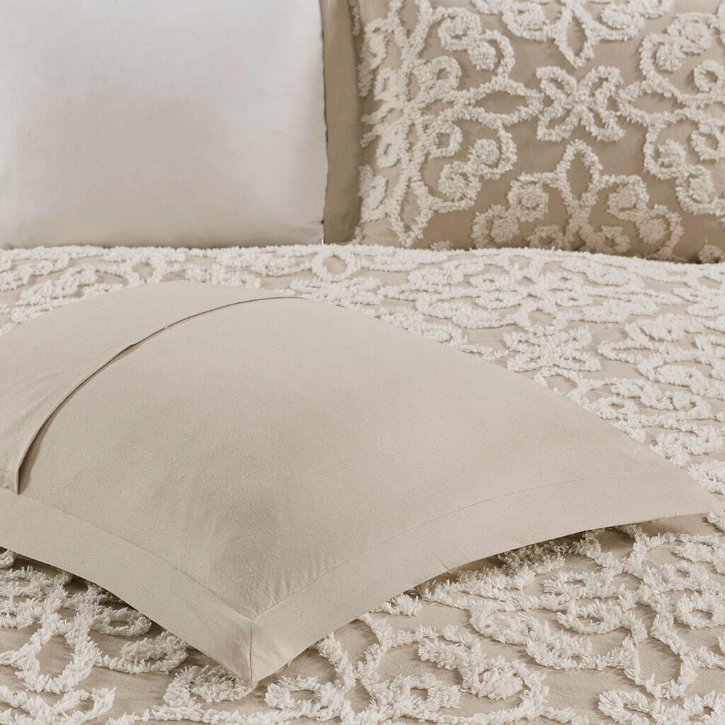 Sabrina King/California King 3 piece Tufted  bedspread  set, Taupe, large