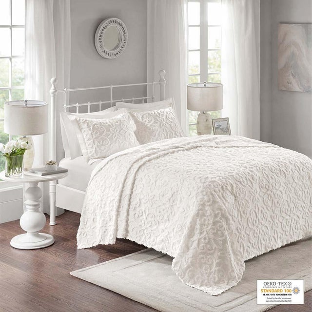 Sabrina Full/Queen 3 Piece Tufted Chenille Bedspread Set