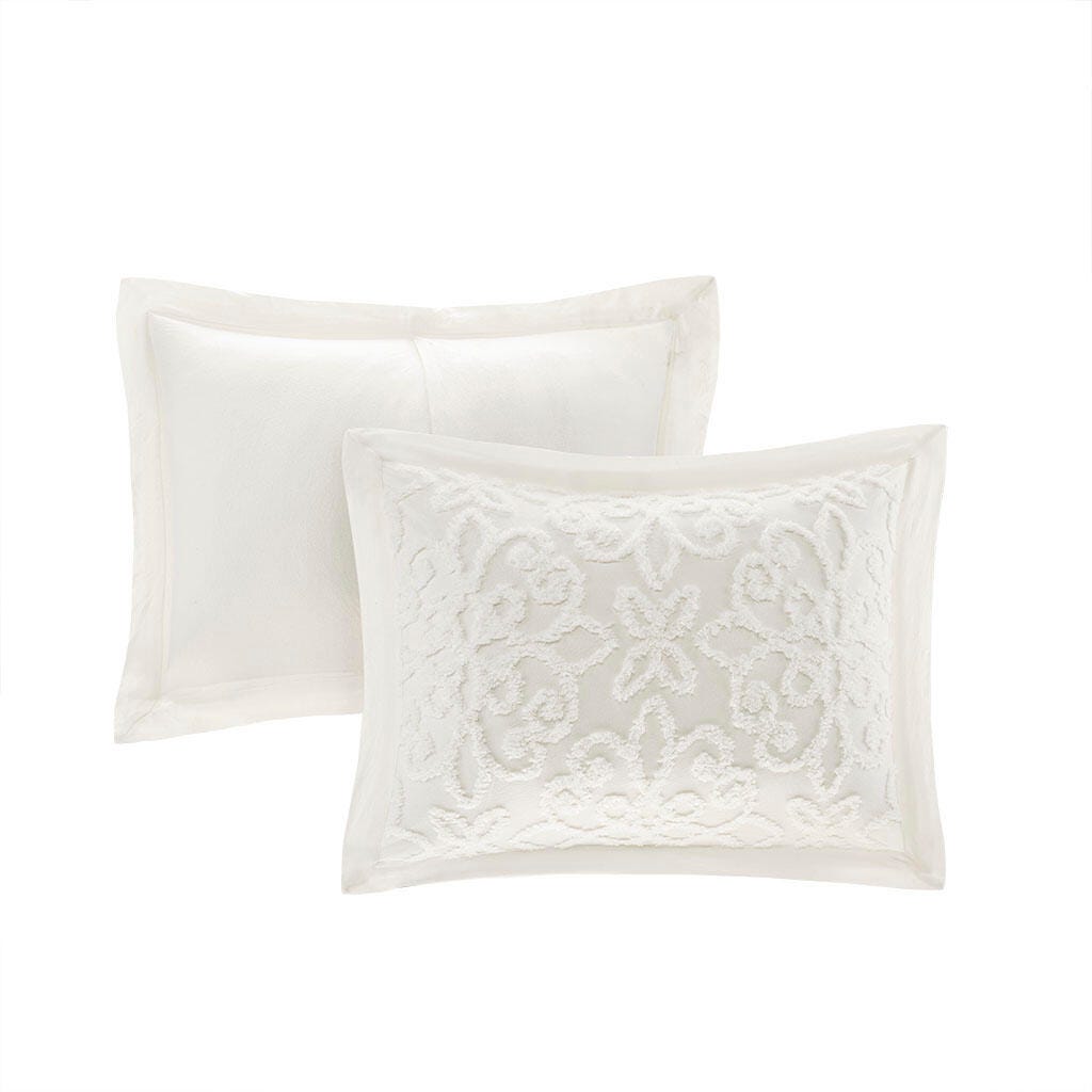 Sabrina Full/Queen 3 Piece Tufted Chenille Bedspread Set, Off White, large
