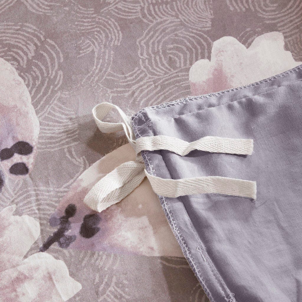 Madison Park Sakura Blossom King 3 Piece Sateen Printed Duvet Cover Set, Lilac, large