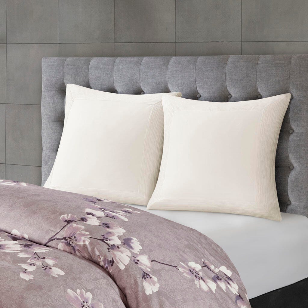 Madison Park Sakura Blossom King 3 Piece Sateen Printed Duvet Cover Set, Lilac, large