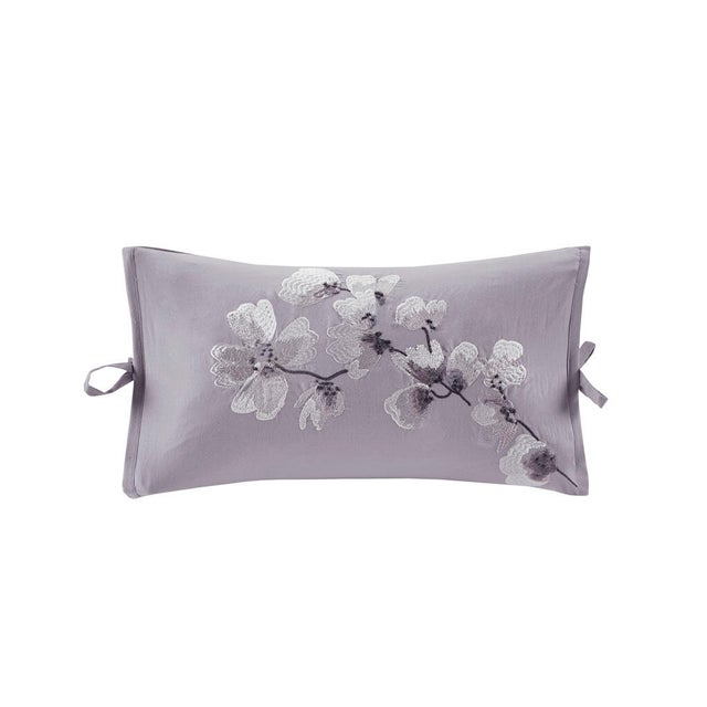 Sakura Blossom 12x20" Embroidered Oblong Decorative Pillow