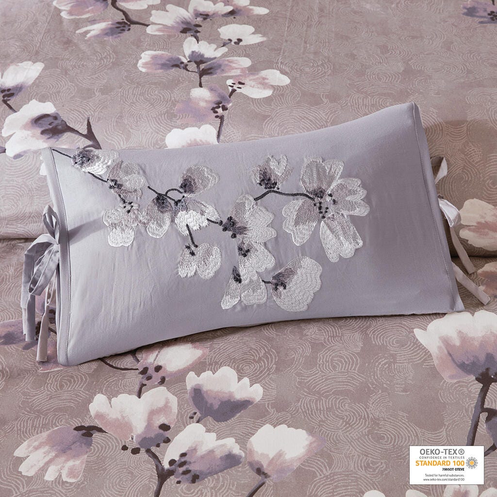 Sakura Blossom 12x20" Embroidered Oblong Decorative Pillow, , swatch