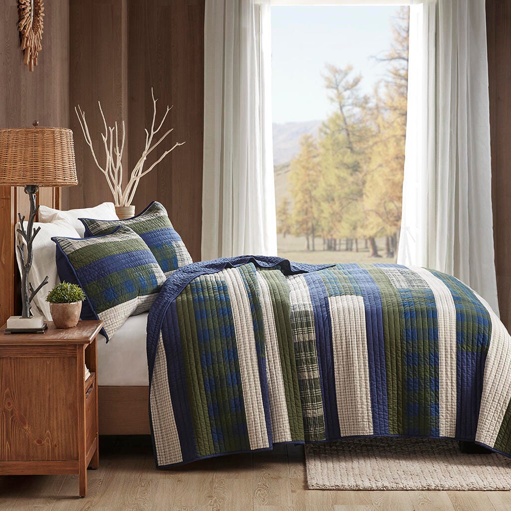 Spruce Hill Full/Queen Oversized Quilt Mini Set, Green, large