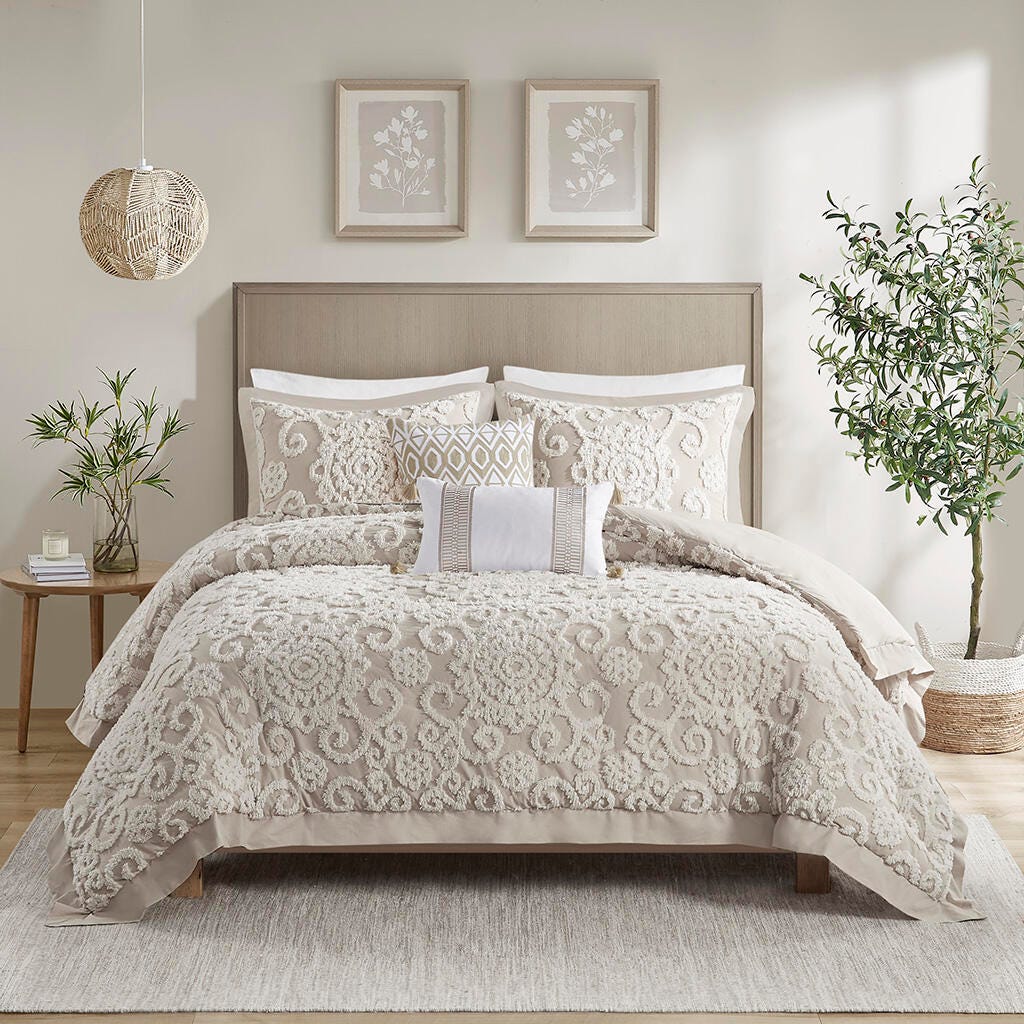 Suzanna King Duvet  Mini Set, Taupe, large