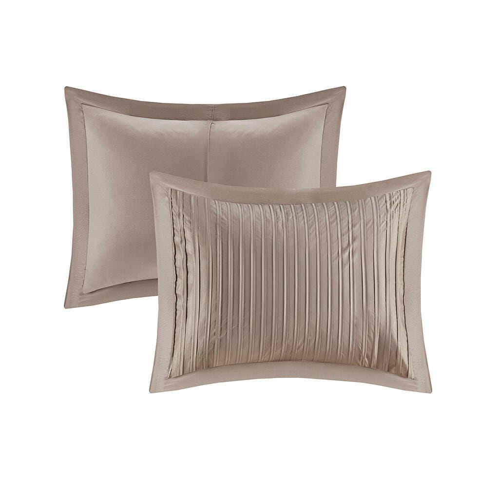 Trinity King 7 Piece Comforter Set, Taupe, large