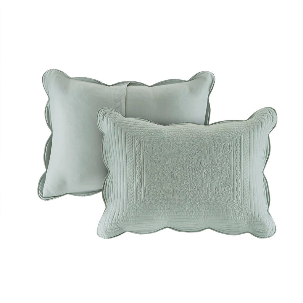 Tuscany / 3 Piece Reversible Scalloped Edge Quilt Set, , large
