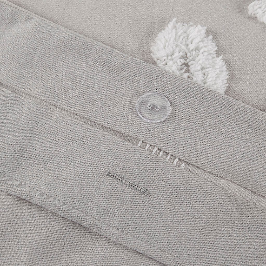 Madison Park Veronica Full/Queen 3 Piece Tufted Chenille Floral Duvet Cover Set, Gray/White, large