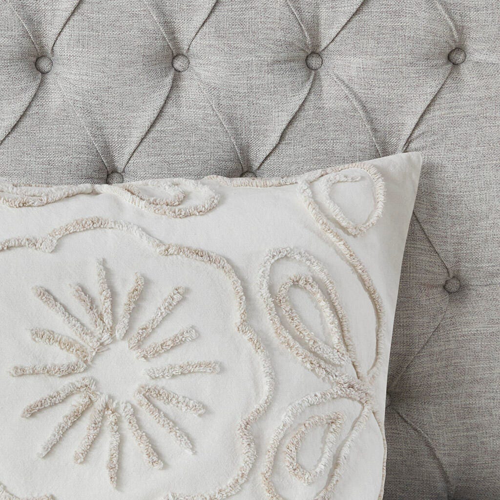 Violette King/California King 3 Piece Tufted Chenille  Coverlet Set, Ivory/Taupe, large