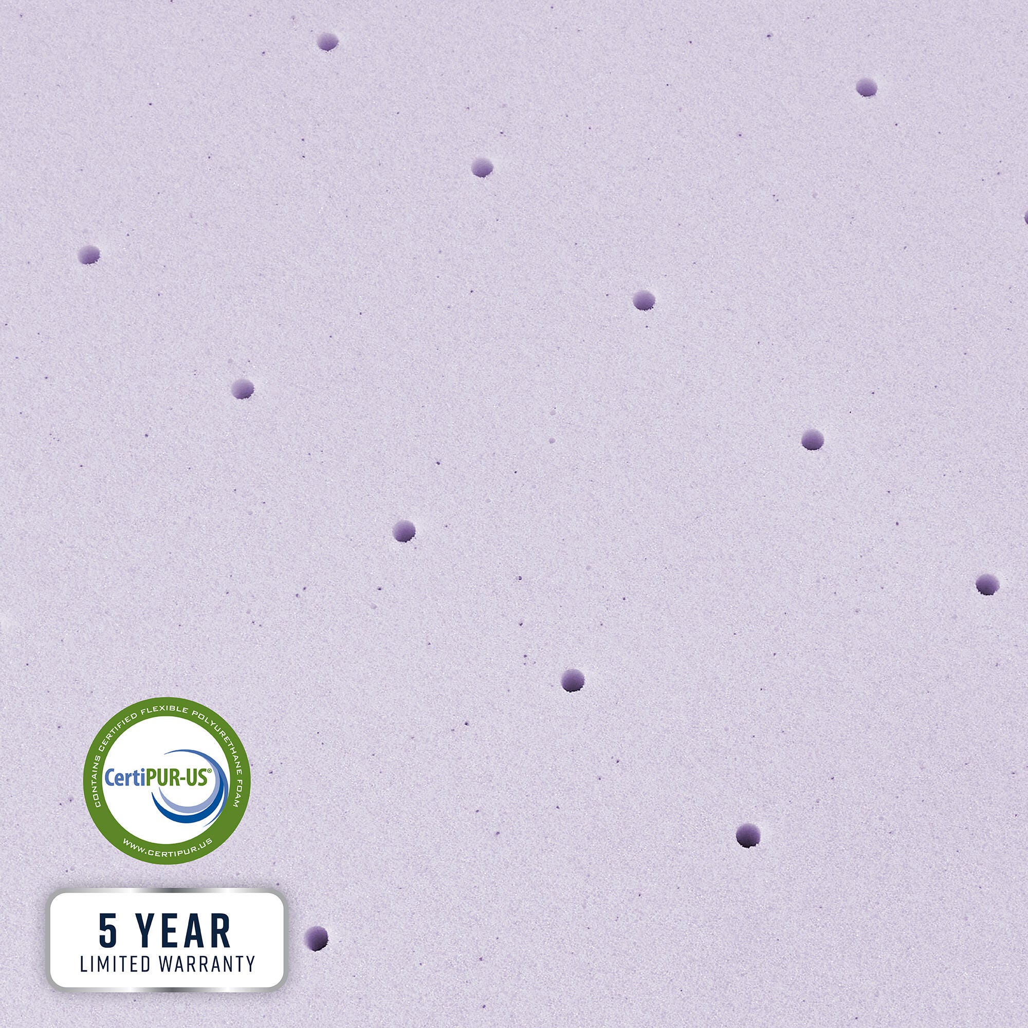 Bodipedic Essentials 3-Inch Infused Memory Foam Mattress Topper, Purple, large