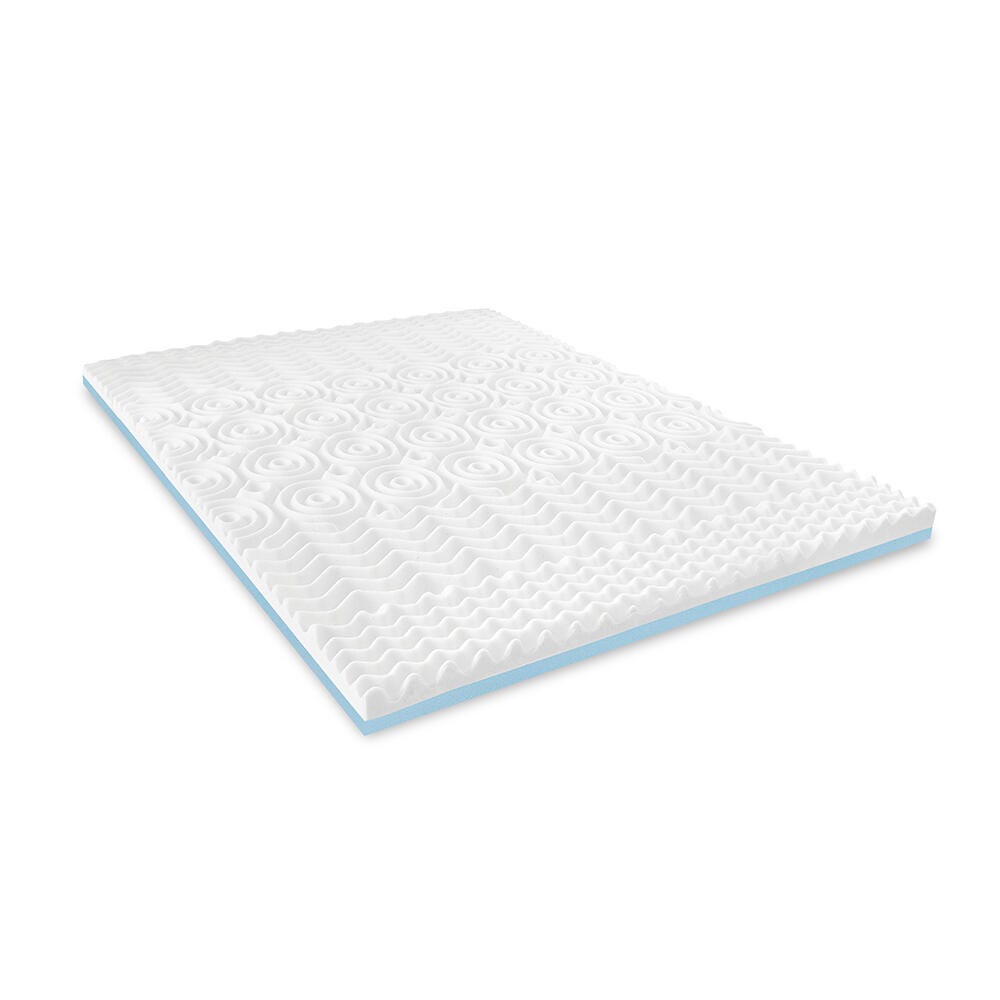 Bodipedic Essentials 3-Inch Reversible Dual Sided Memory Foam Mattress Topper, White, large