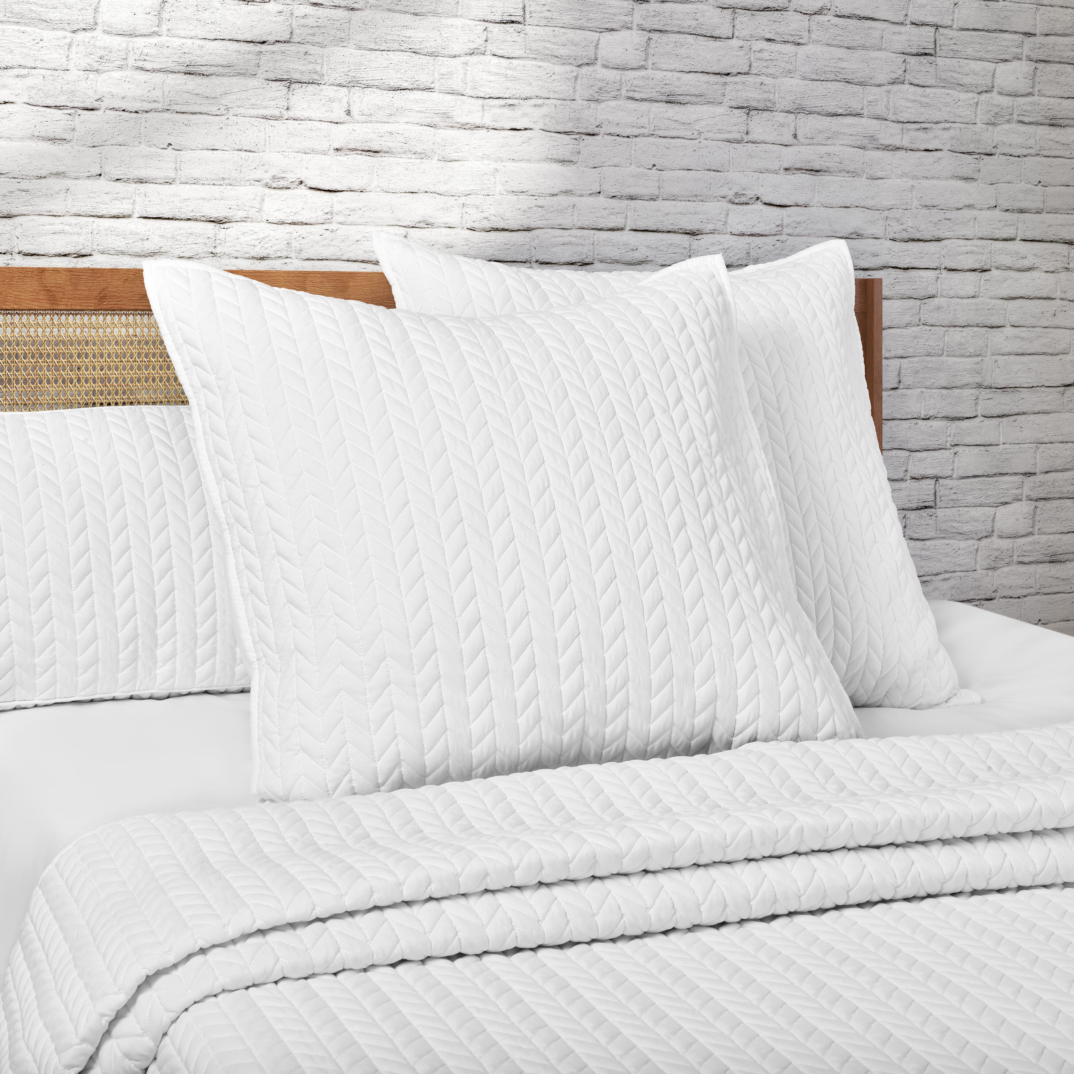 J.Queen New York Cayman Euro Quilted Sham, White, rollover