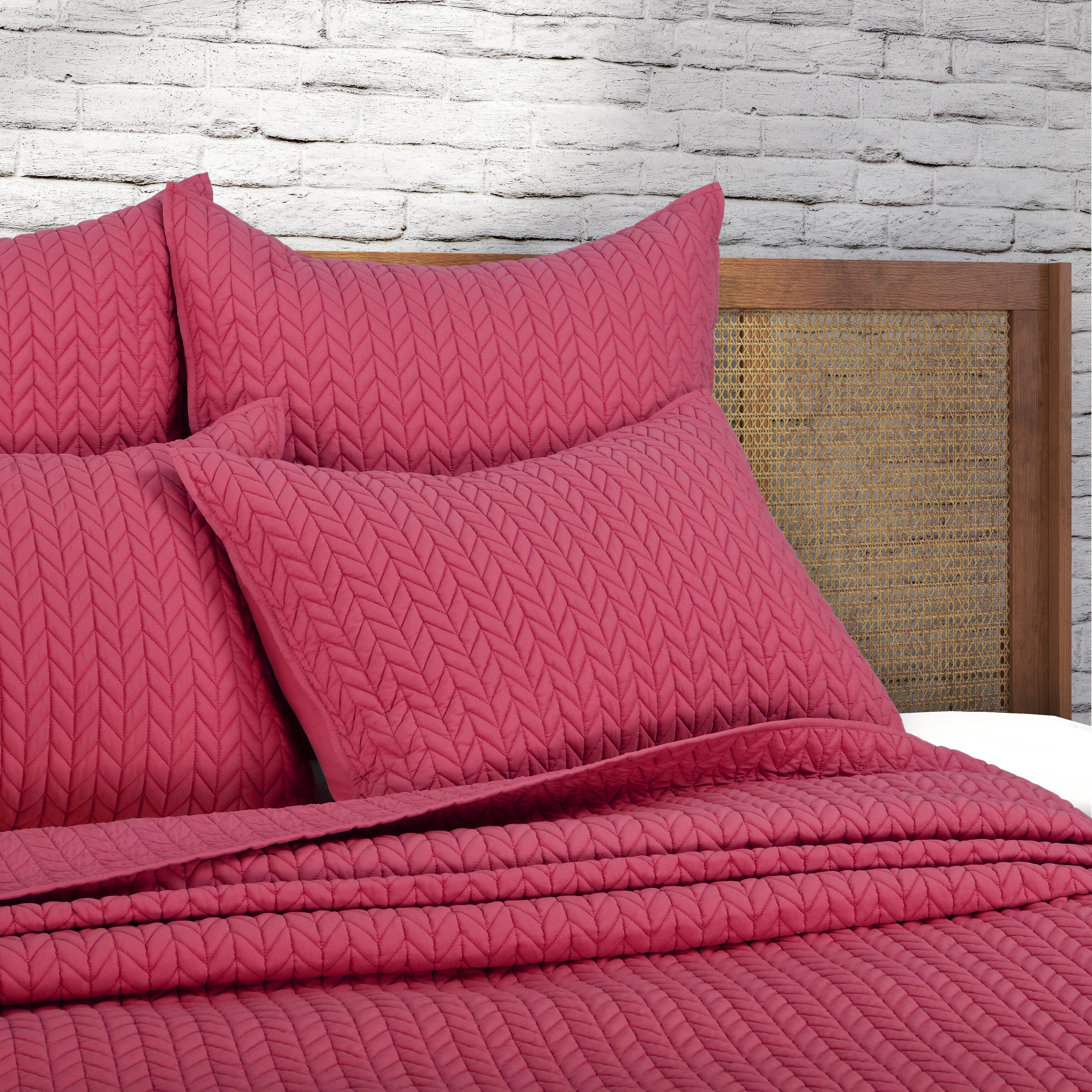 J.Queen New York Cayman King Quilted Sham, Fuchsia, rollover