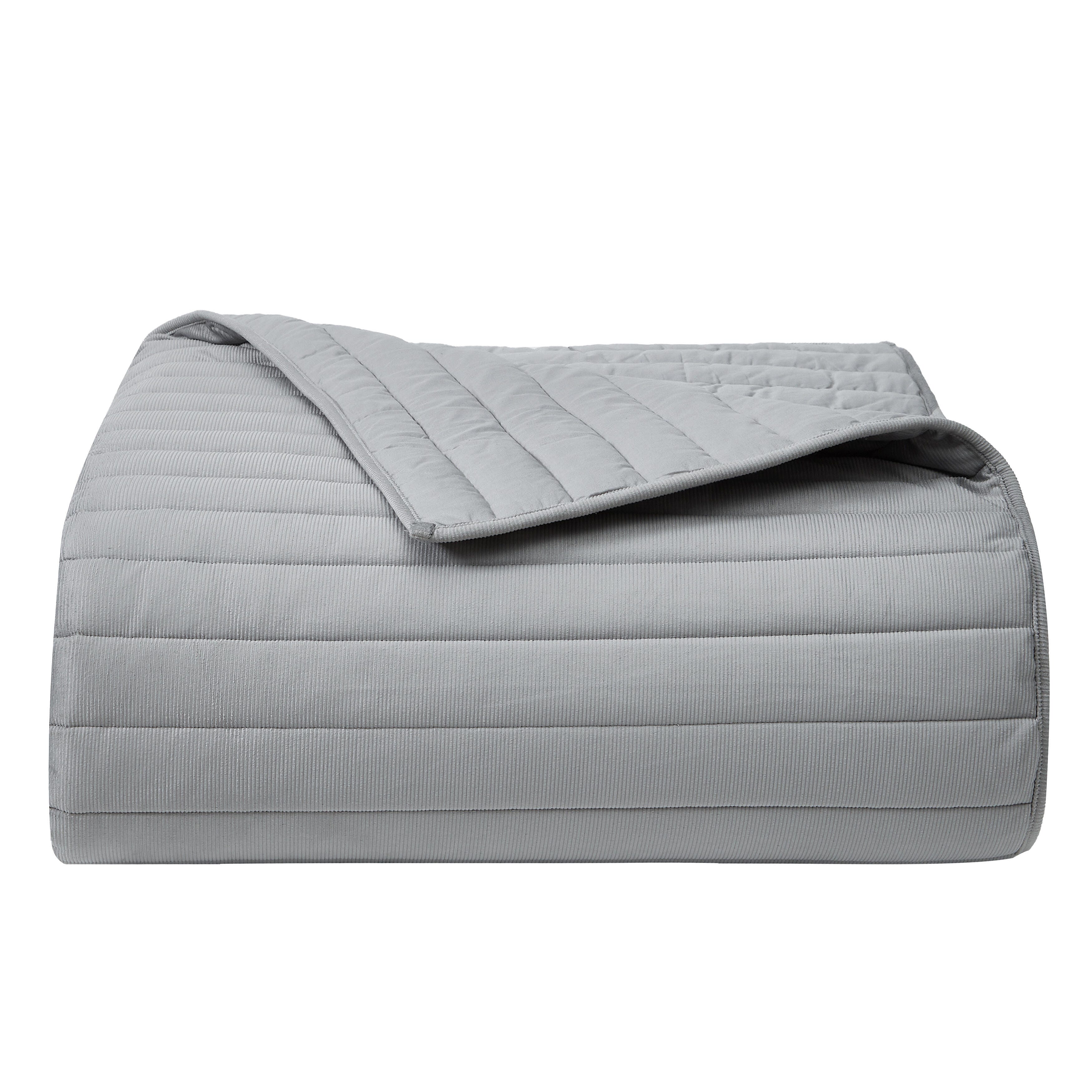 Oscar Oliver Valencia Full/Queen 3 Piece Quilt Set, Silver, rollover