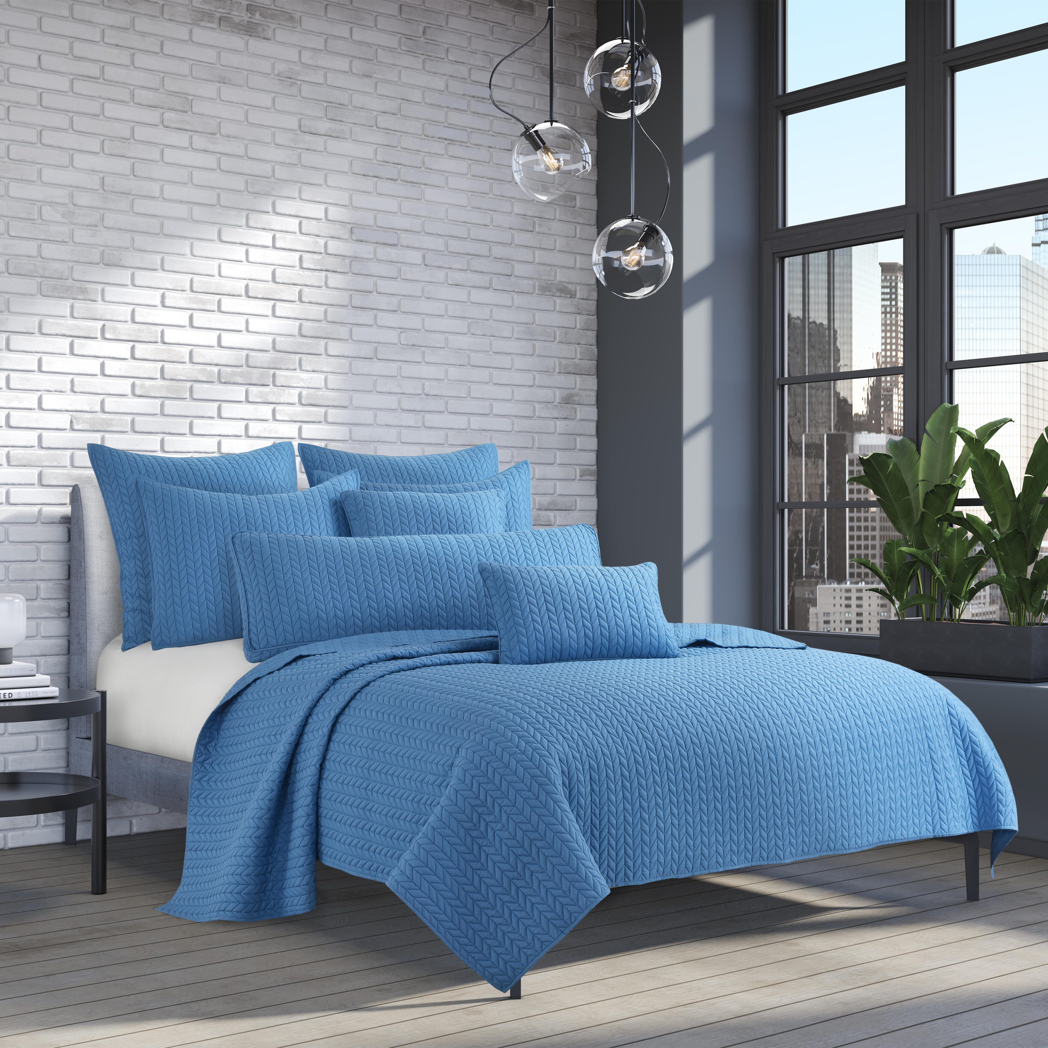 J.Queen New York Cayman King/California King Quilt, Blue, large