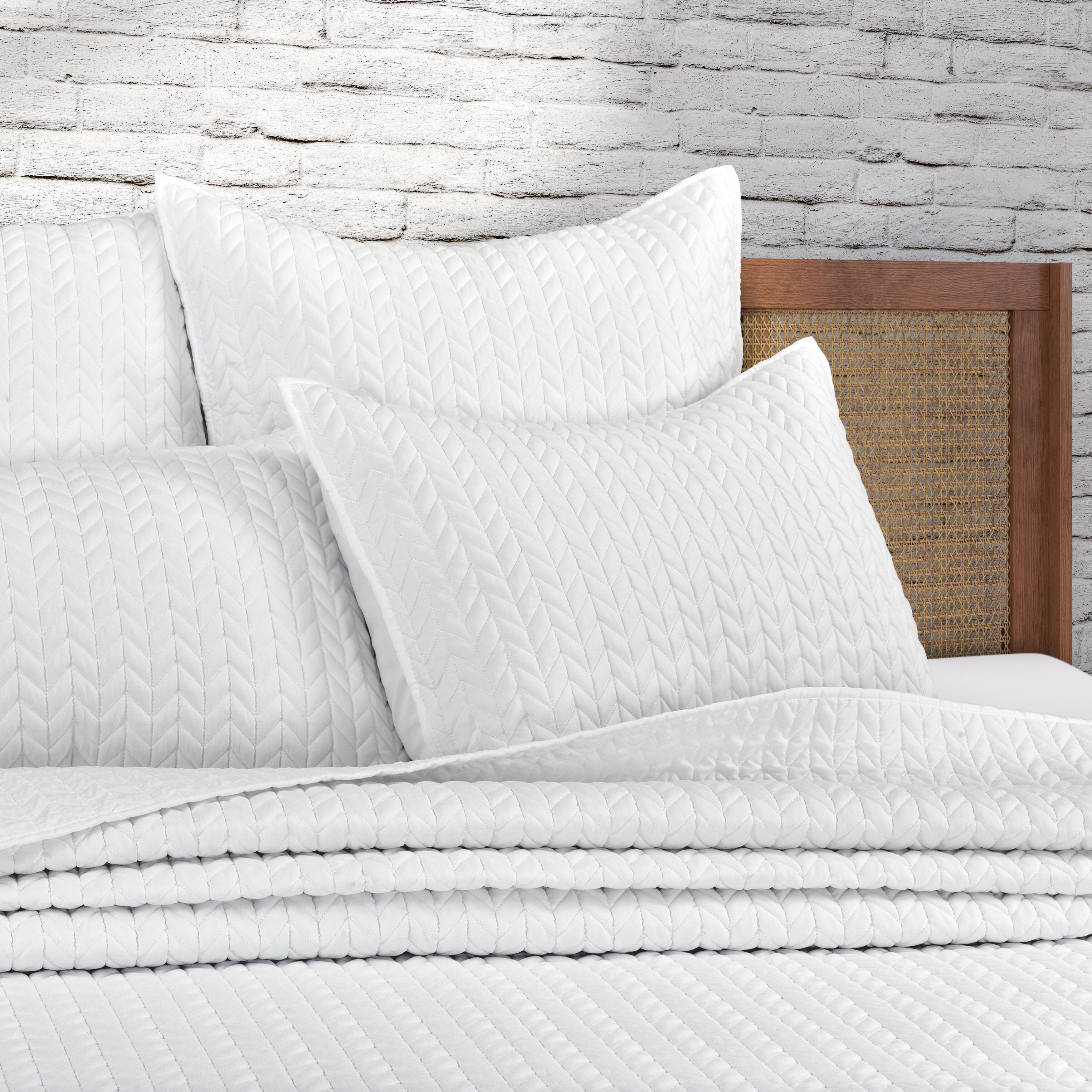 J.Queen New York Cayman Standard Quilted Sham, White, large