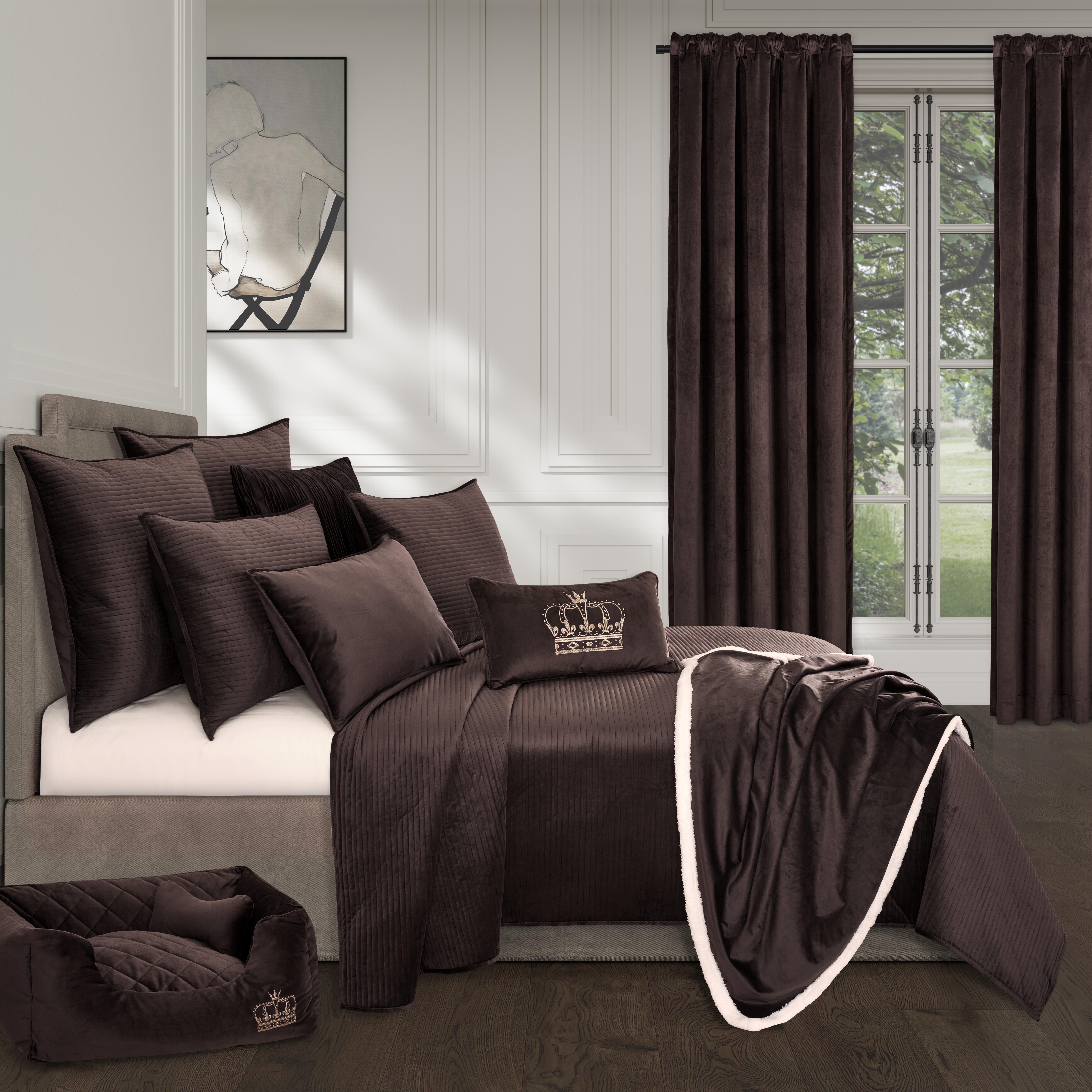 J. Queen New York Townsend Quilt King/California King 3 Piece Quilt Set, Mink, large