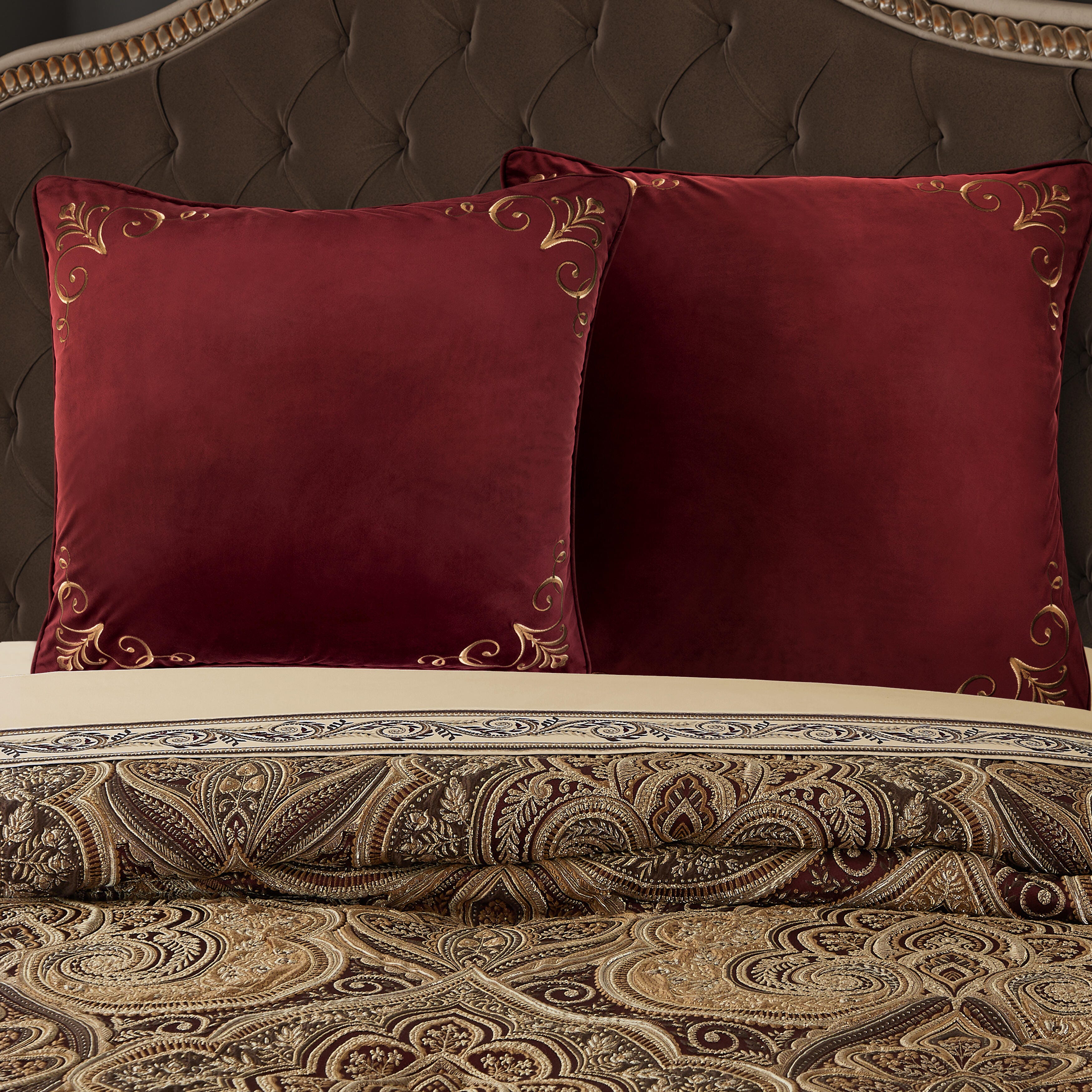 Five Queens Court Bordeaux Euro Sham, , large
