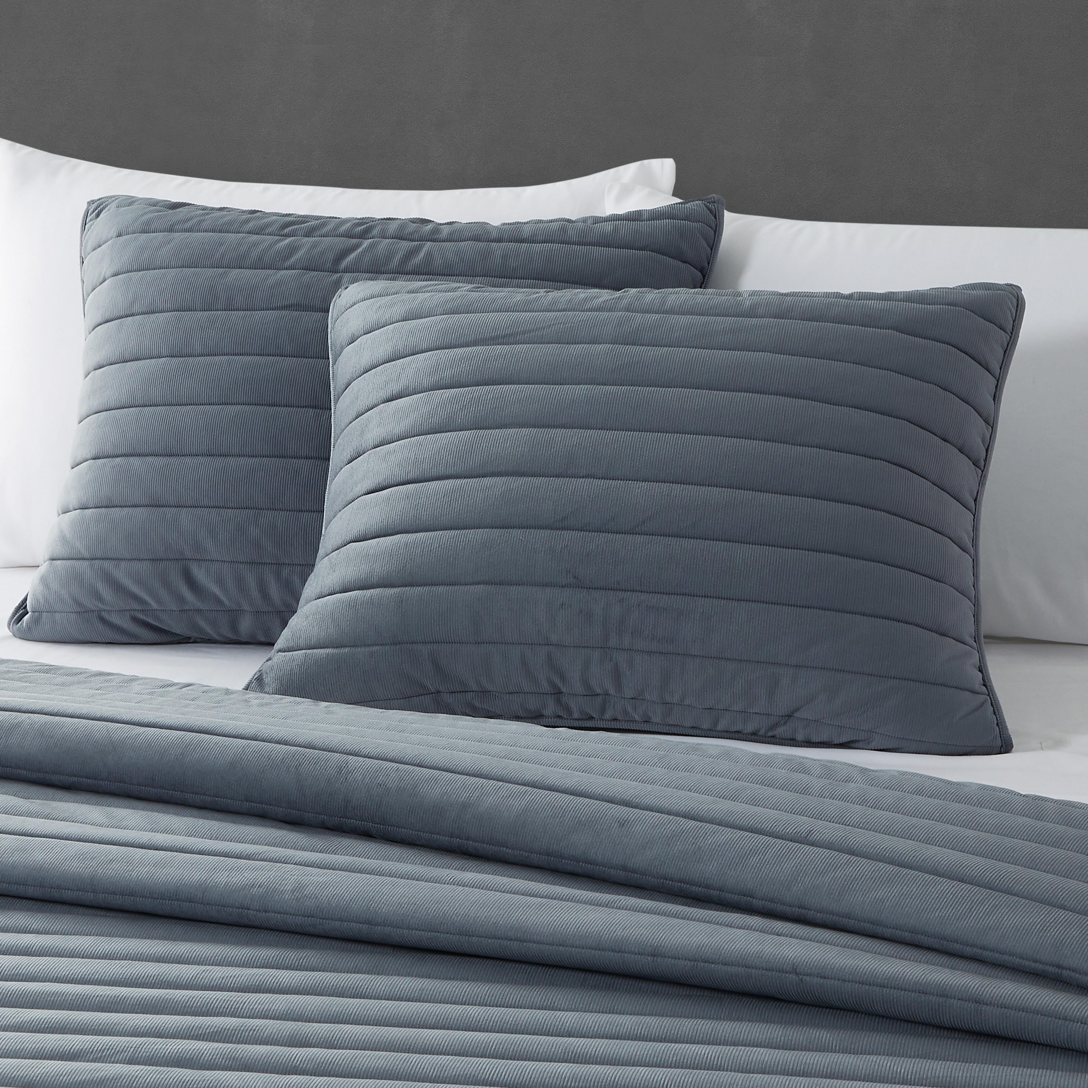Oscar Oliver Valencia Full/Queen 3 Piece Quilt Set, Steel Blue, large