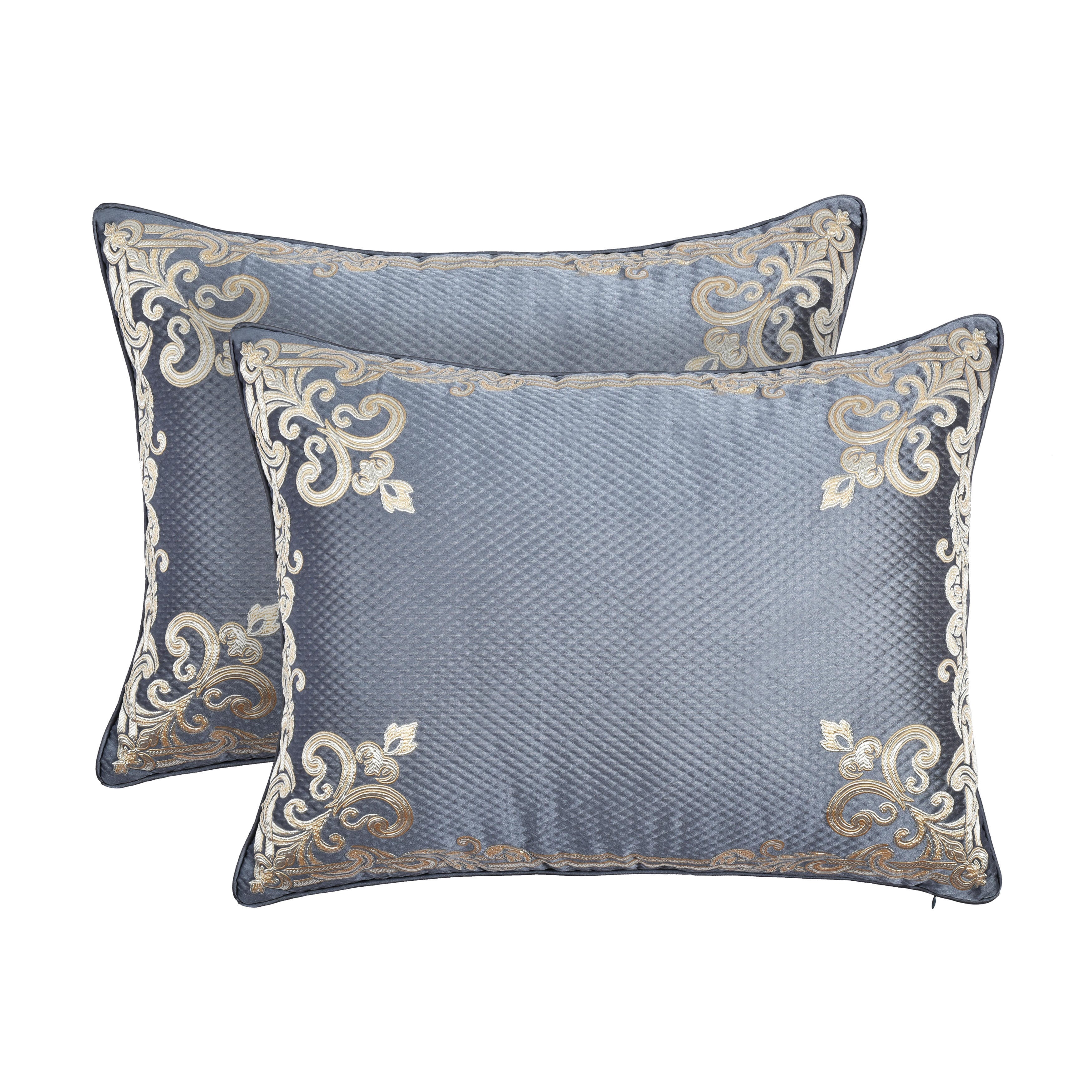 J. Queen New York Dicaprio King 4 Piece Comforter Set, Powder Blue, large