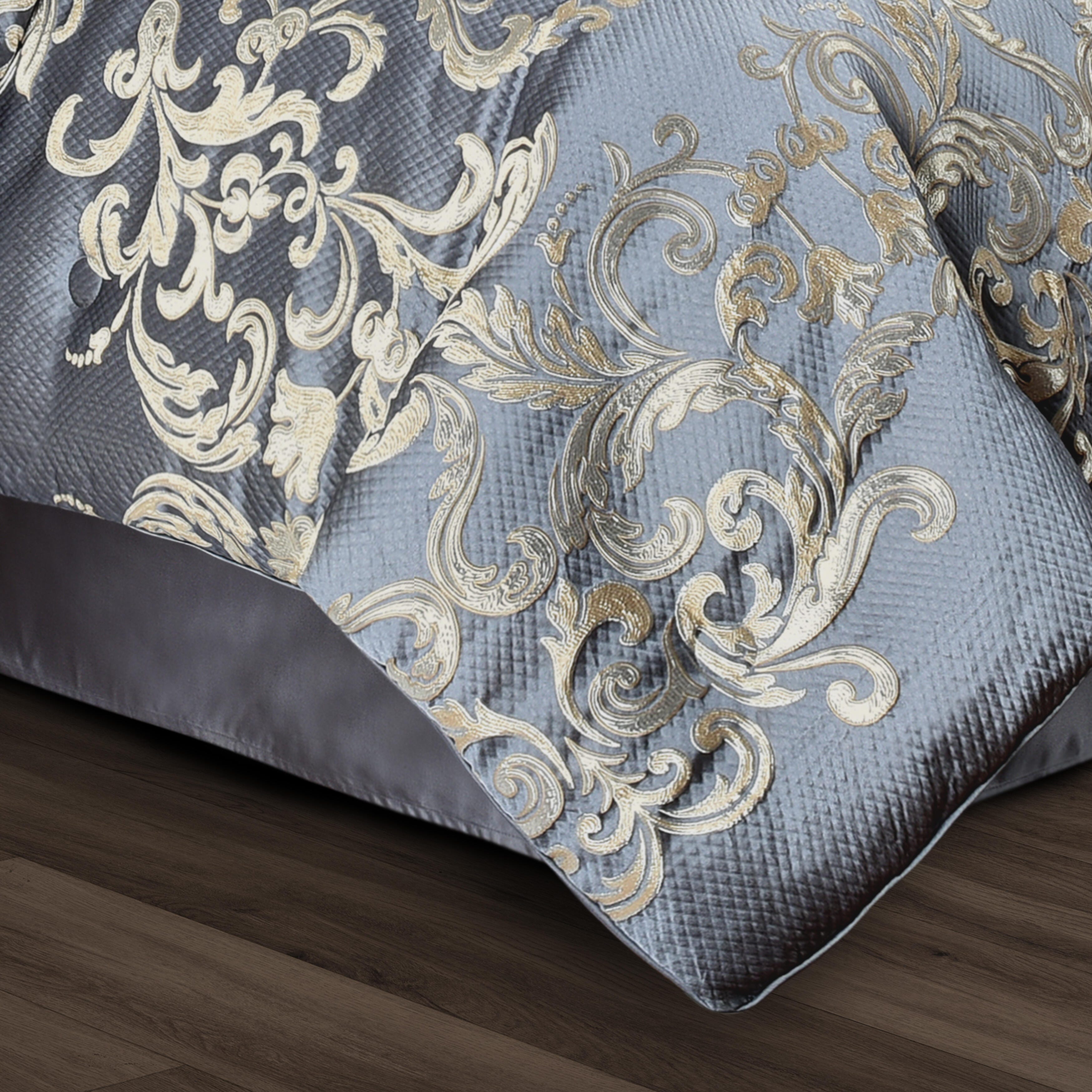 J. Queen New York Dicaprio Queen 4 Piece Comforter Set, Powder Blue, large