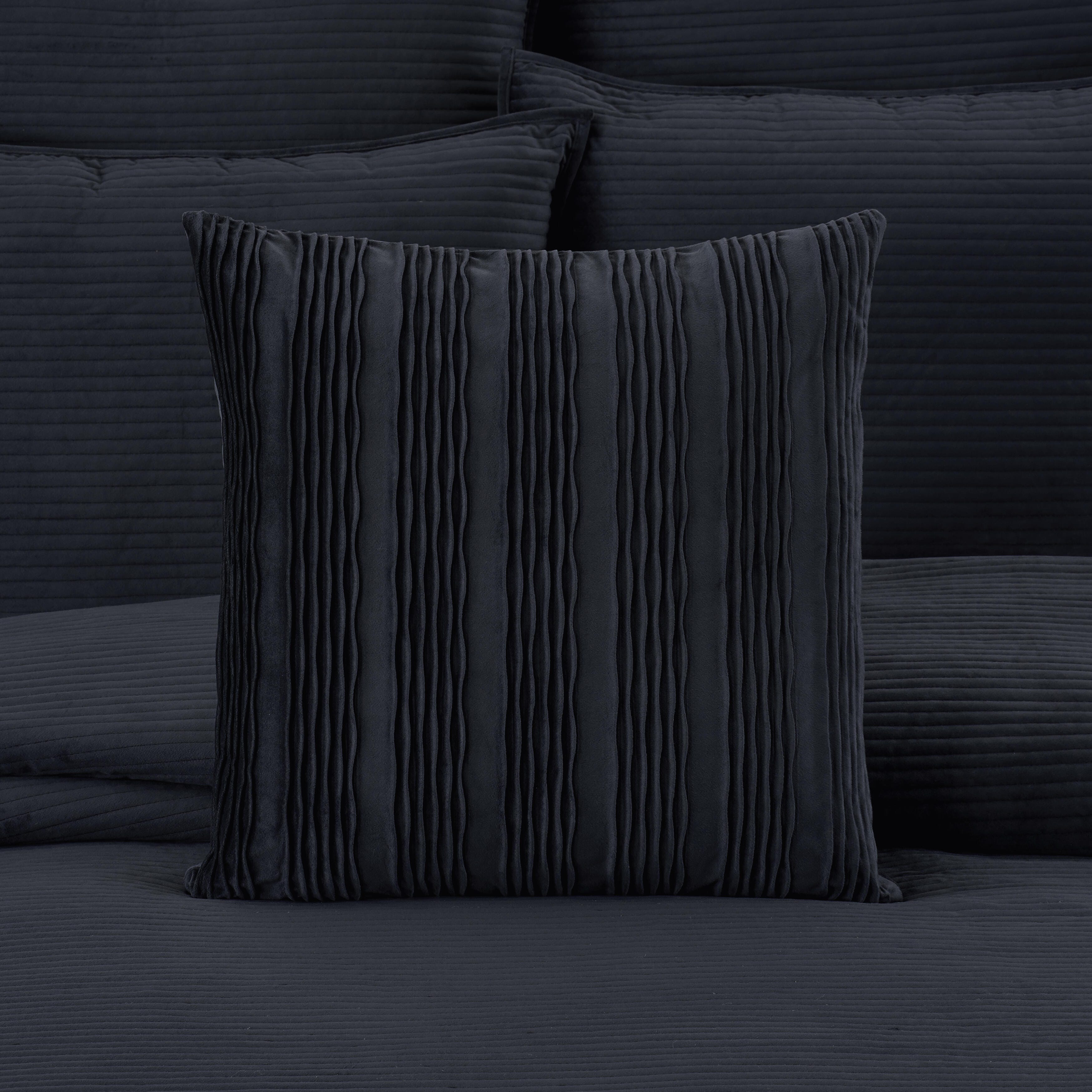 J.Queen New York Townsend Wave Pillow 20" Square Decorative Throw Pillow Cover, Indigo, rollover