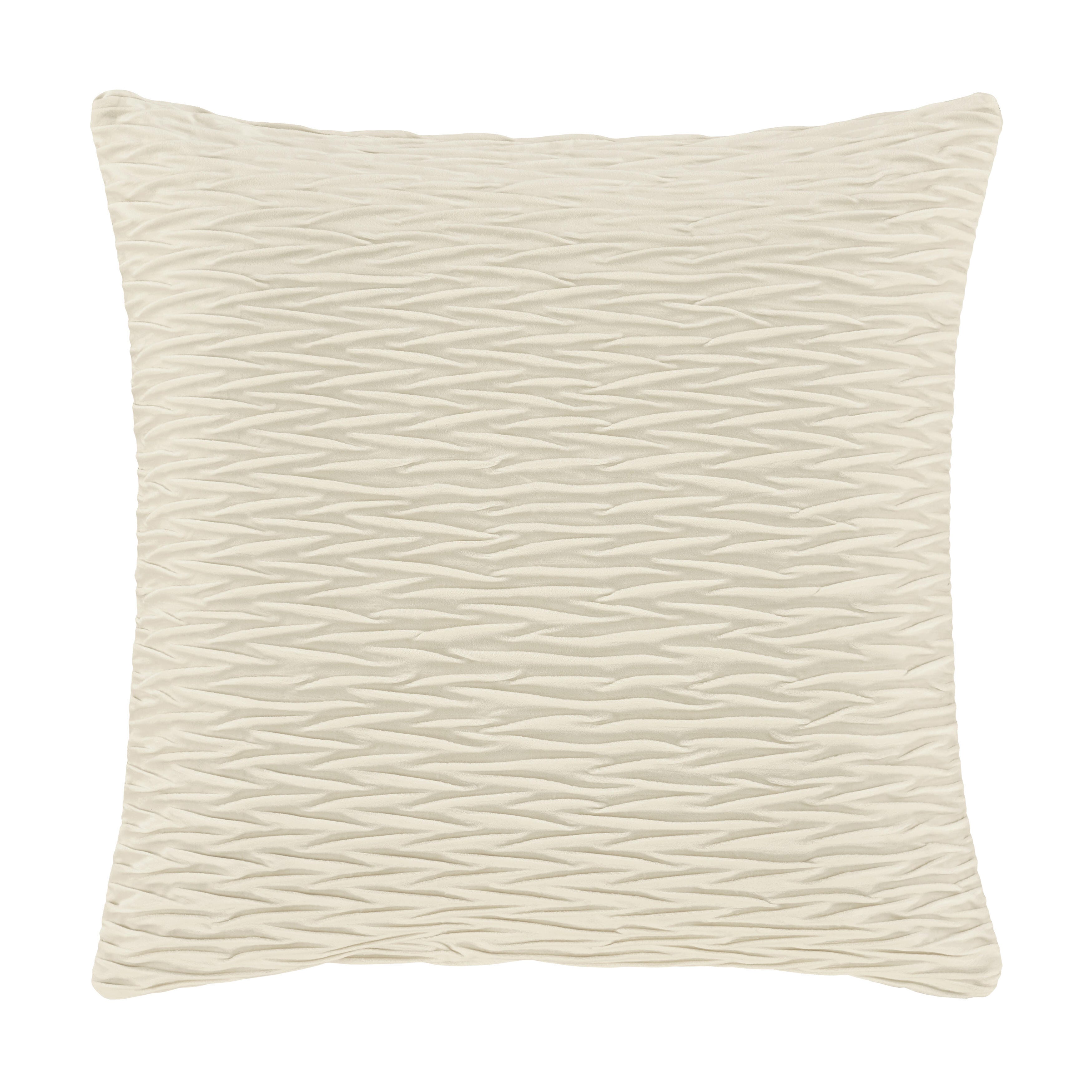 J.Queen New York Townsend Ripple Pillow 20" Square Decorative Throw Pillow Cover, Ivory, large