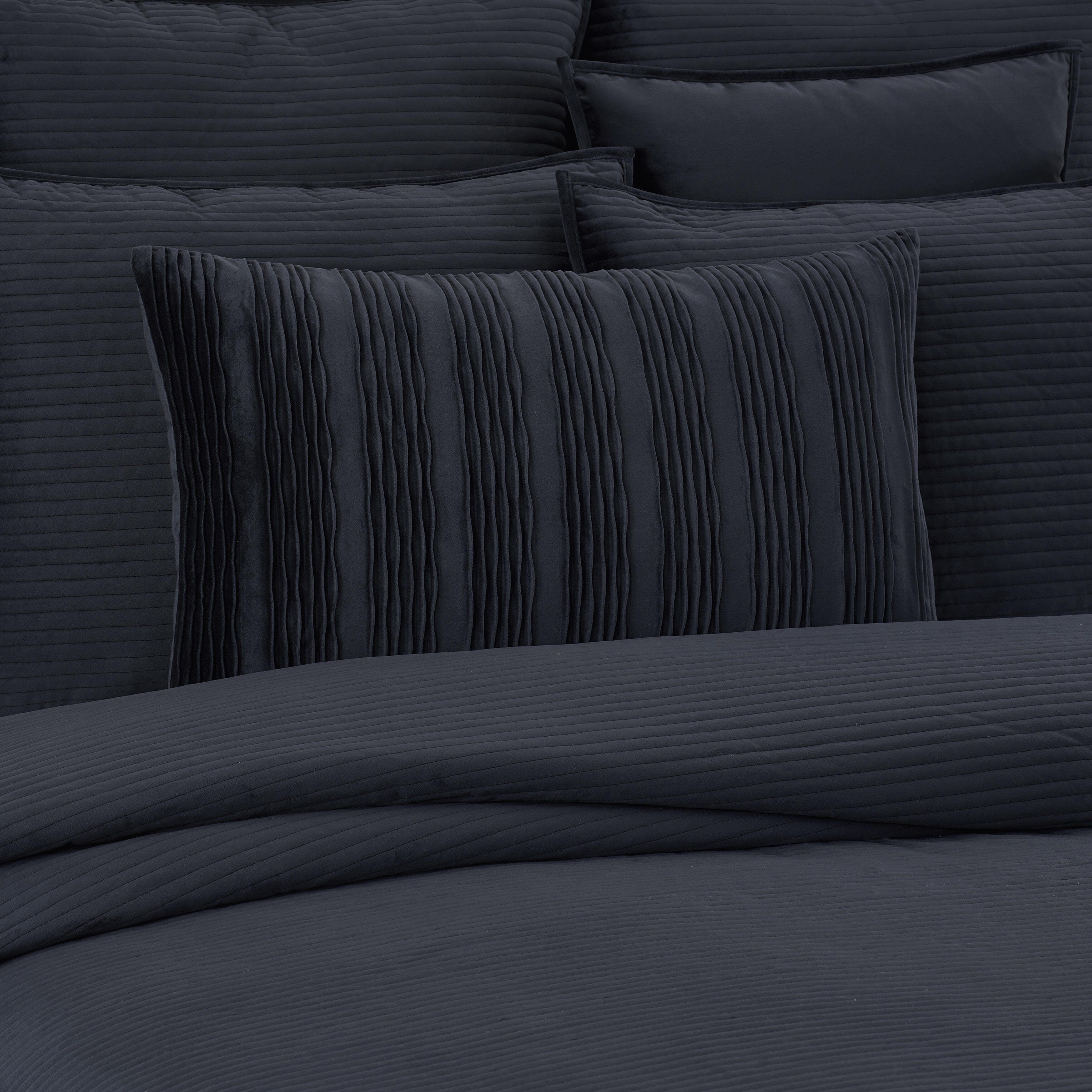 J.Queen New York Townsend Wave Pillow Lumbar Decorative Throw Pillow Cover, Indigo, rollover