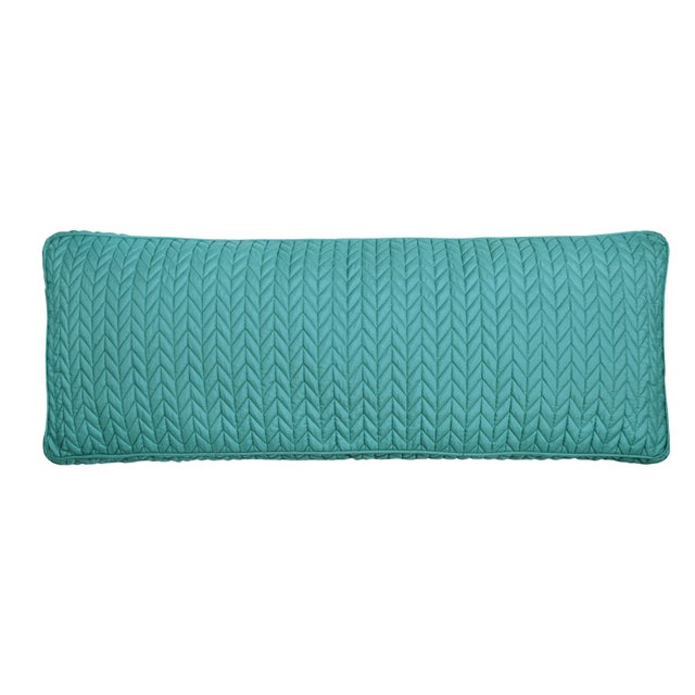 J. Queen Bold Cayman Quilted Bolster Decorative Throw Pillow, Turquoise