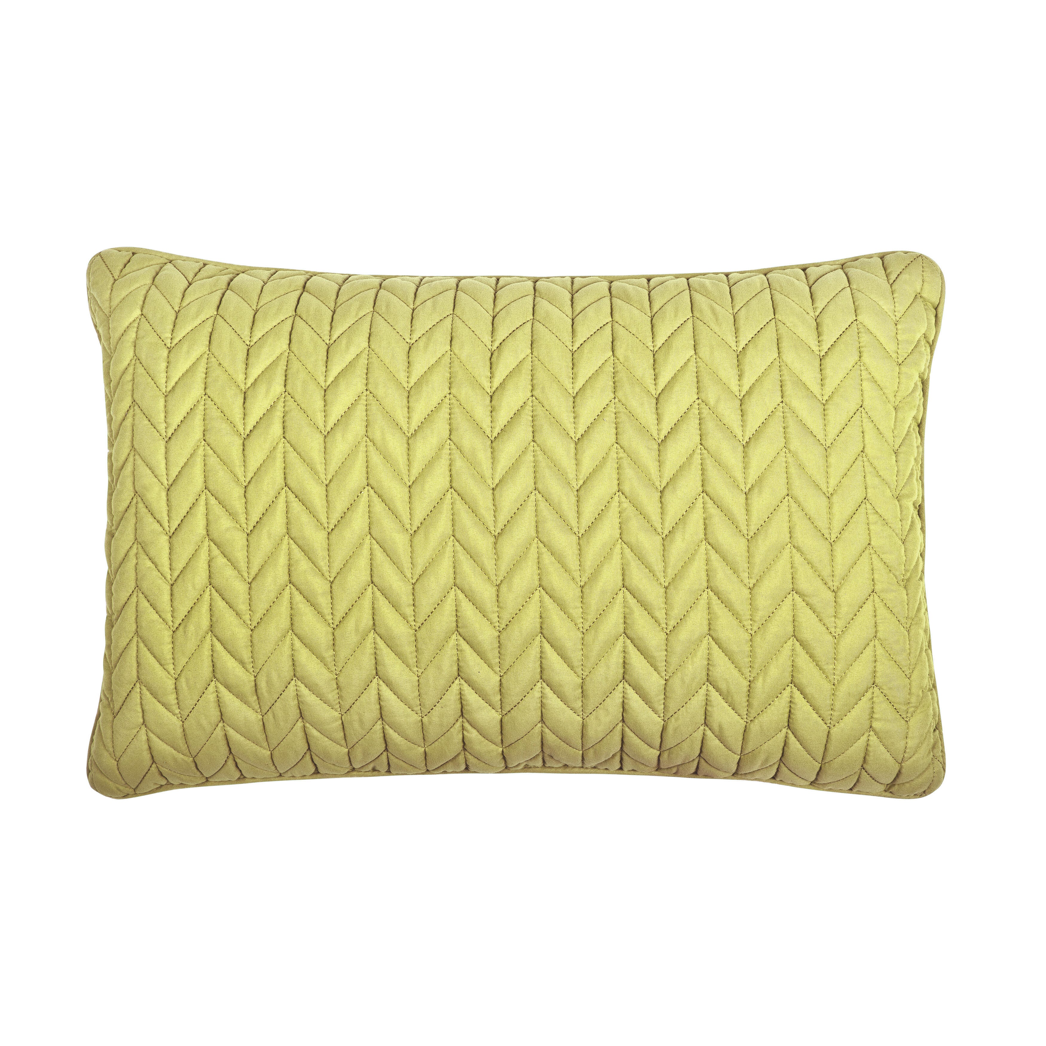 J.Queen New York Cayman Quilted Boudoir Decorative Throw Pillow, Chartreuse, large
