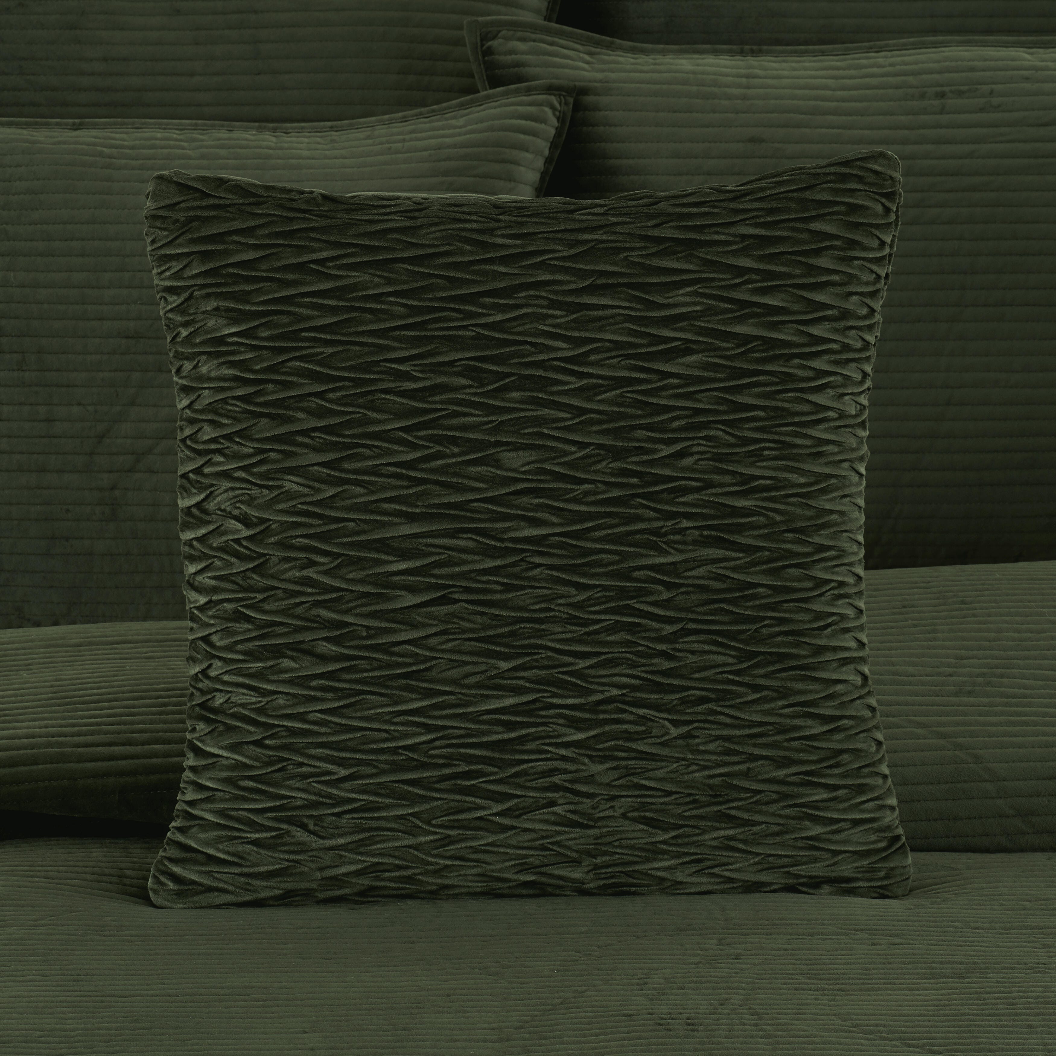 J.Queen New York Townsend Ripple Pillow 20" Square Decorative Throw Pillow Cover, Forest, rollover