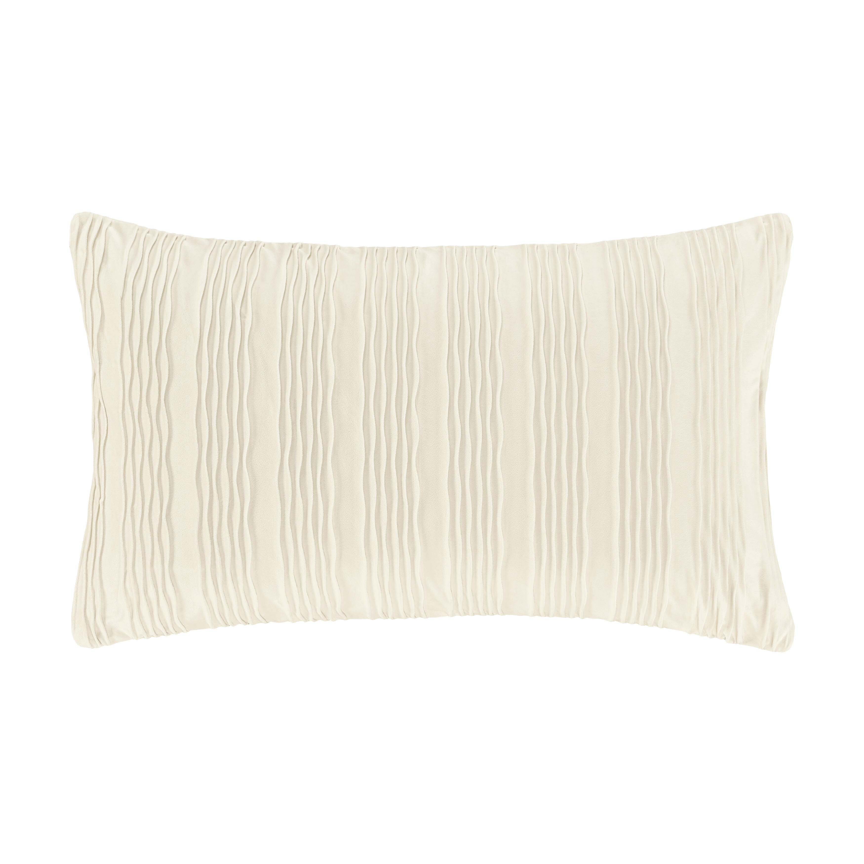 J.Queen New York Townsend Wave Pillow Lumbar Decorative Throw Pillow Cover, Ivory, large