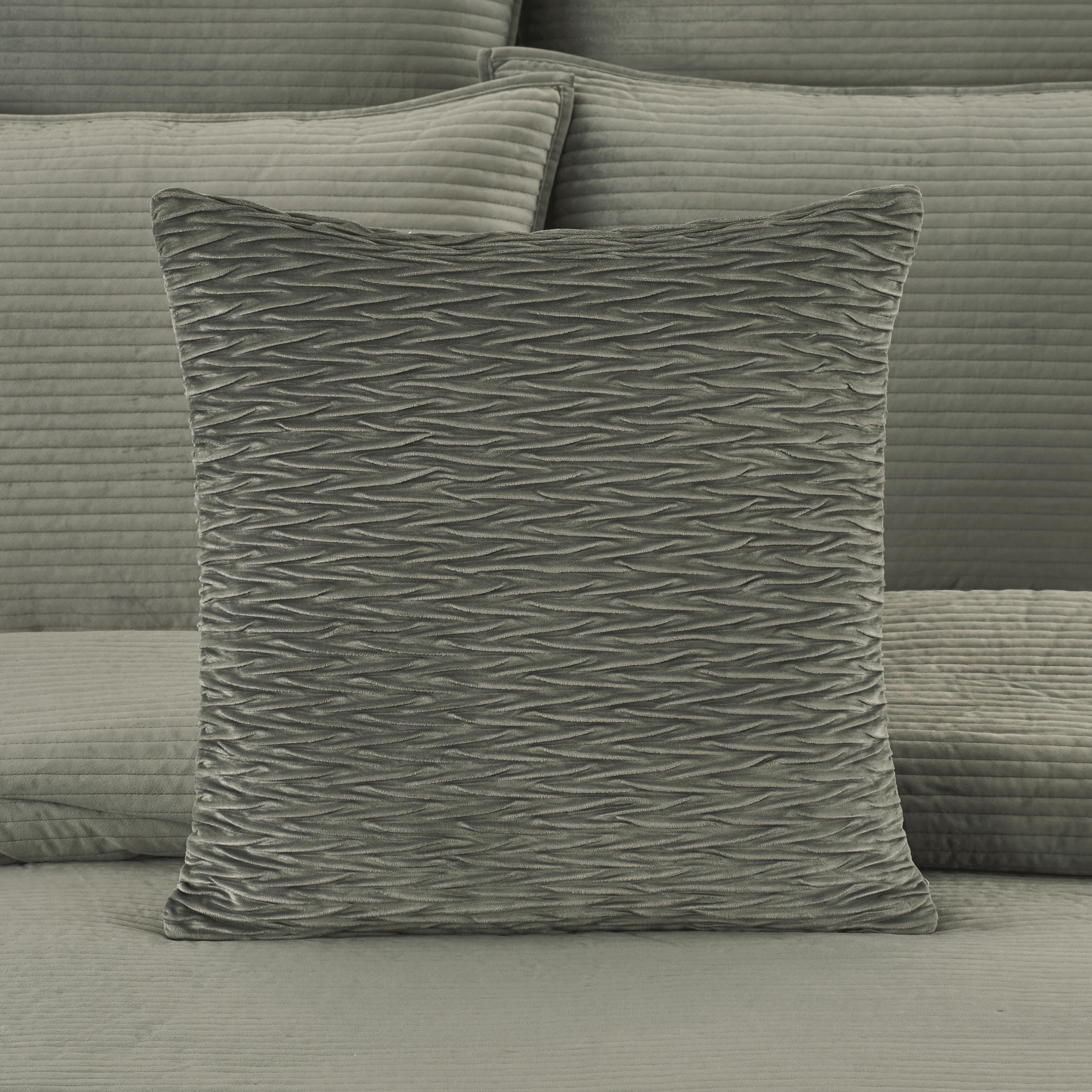 J.Queen New York Townsend Ripple Pillow 20" Square Decorative Throw Pillow Cover, Charcoal, rollover