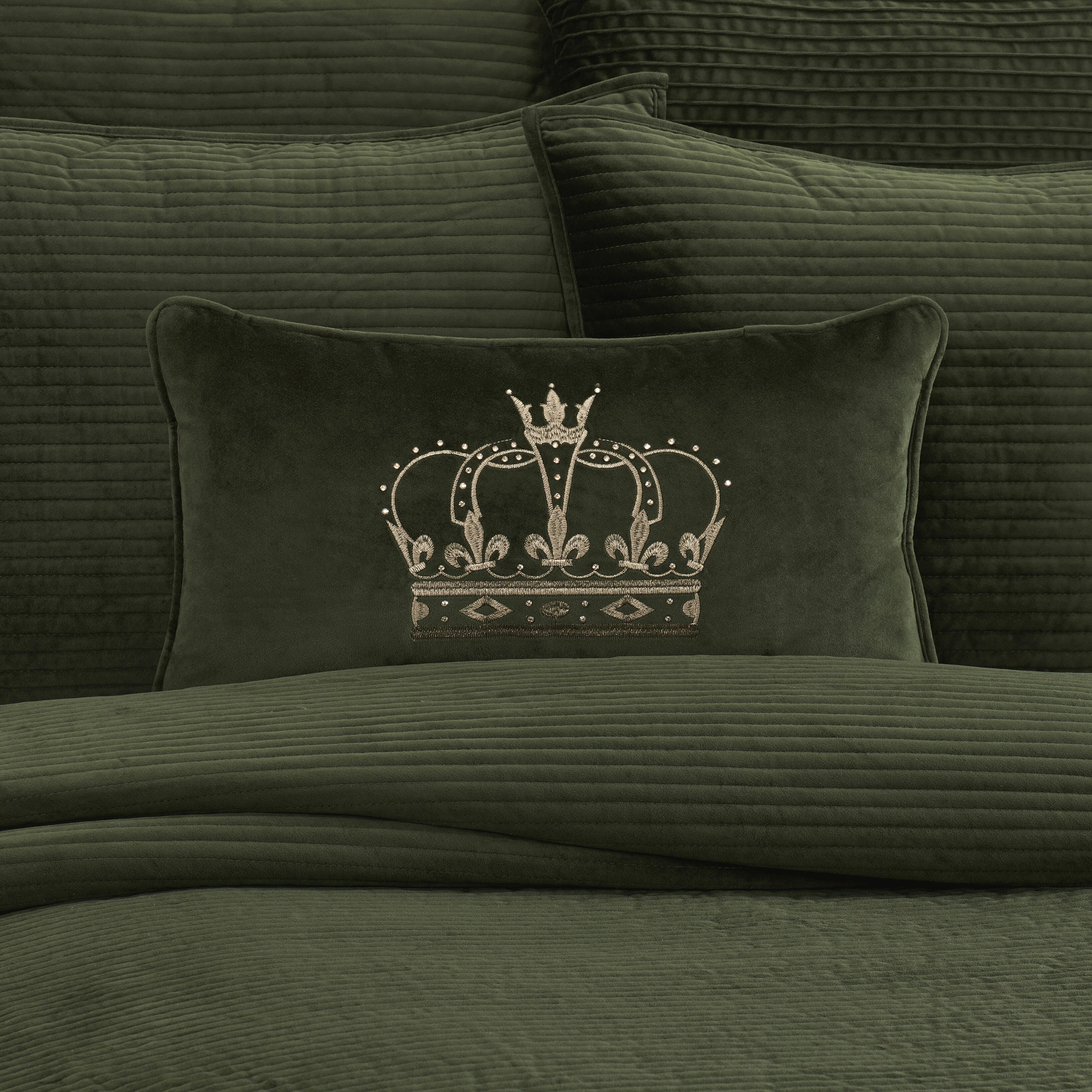 J.Queen New York Townsend Pillow Crown Boudoir, Forest, large