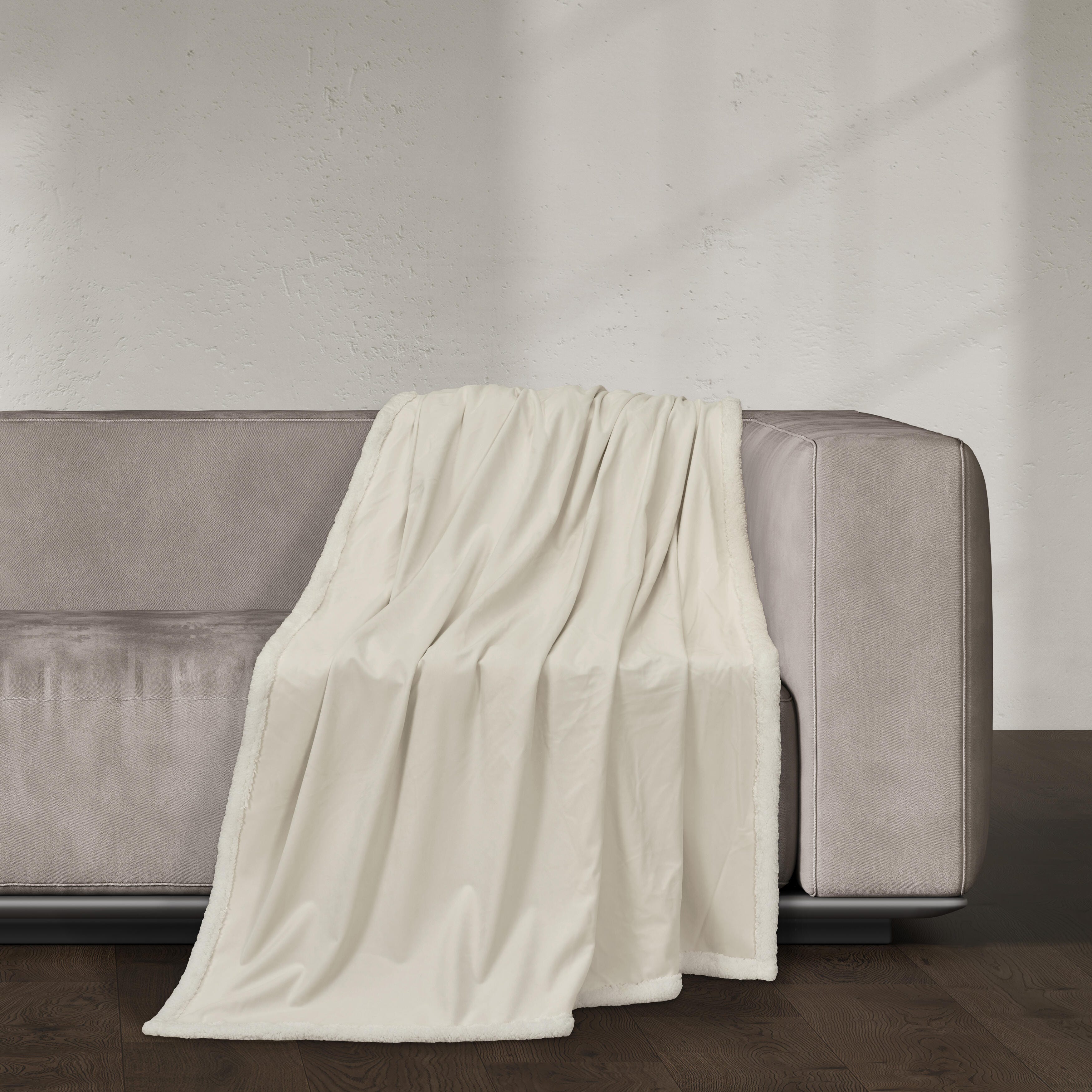 J.Queen New York Townsend Throw, Ivory, large