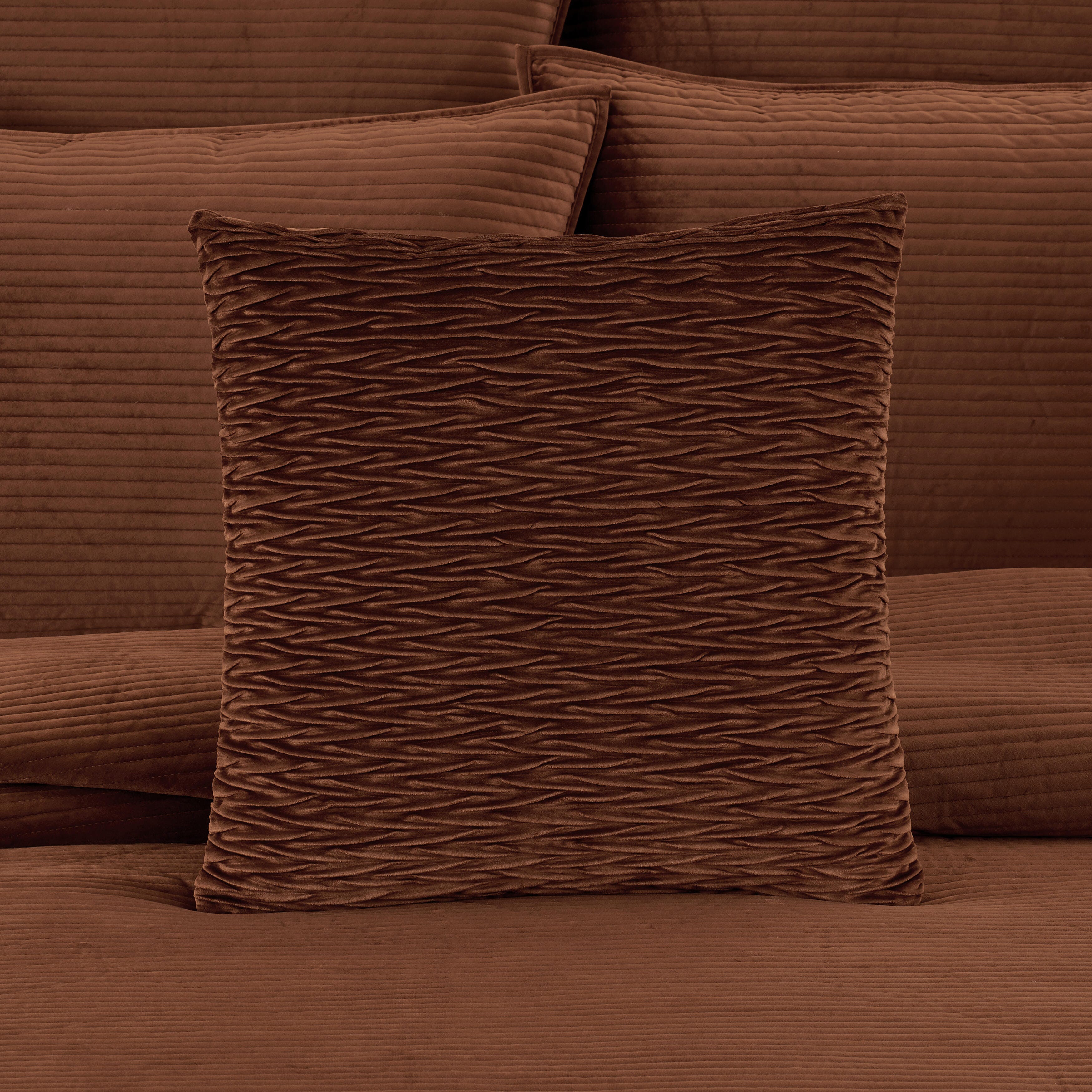 J.Queen New York Townsend Ripple Pillow 20" Square Decorative Throw Pillow Cover, Terracotta, rollover